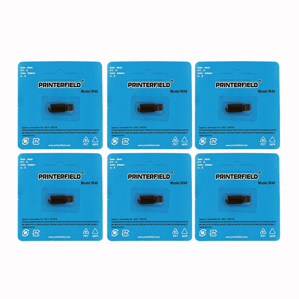 Printerfield Ir 40 (6 Pack) Compatible Calculator Printer Ribbon Ink Roller   Black