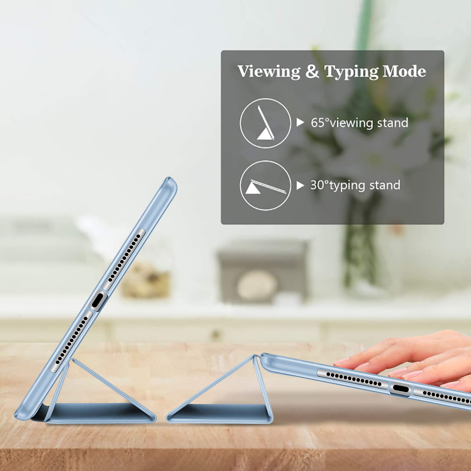 Procase Smart Case For Ipad 9.7 Inch Ipad 6Th 5Th Generation Cases, Ipad Air 2, Ipad Air Case, Slim Soft Tpu Cover Stand Smart Case For Ipad 9.7 2018 2017 Model Ipad Air 2 Air 1  Skyblue