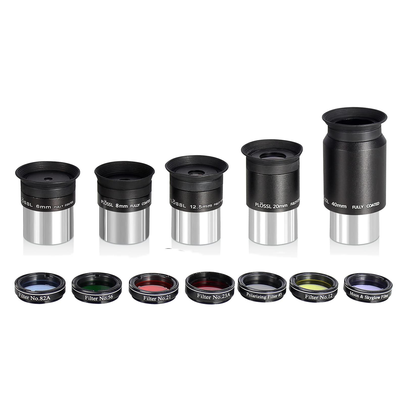 Celticbird 1.25" Telescope Accessory Kit 13 Piece Plossl Eyepiece Filter Set 2X Barlow Lens with Carry Case