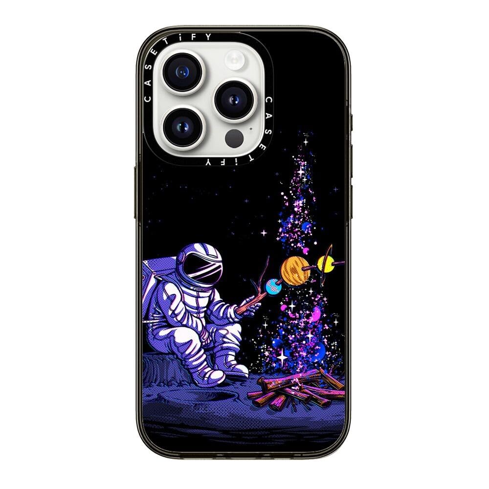 Casetify Compact Iphone 15 Pro Case [2X Military Grade Drop Tested / 4Ft Drop Protection]   Moon Camping   Clear Black