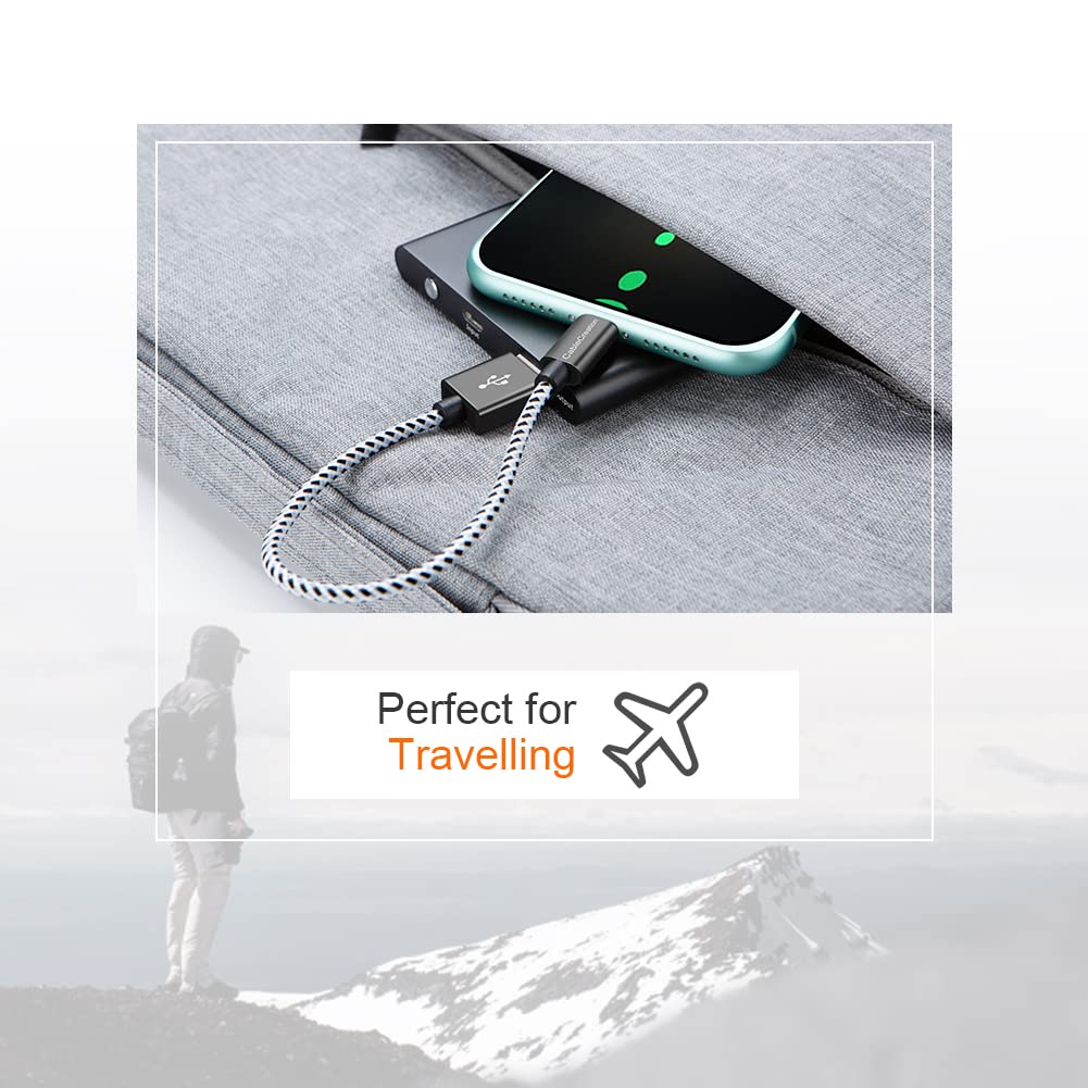 Cablecreation 0.5 Feet Short Iphone Charger Cable, [Mfi Certified] Lightning To Usb Data Sync Cord, Compatible With Iphone 14/14