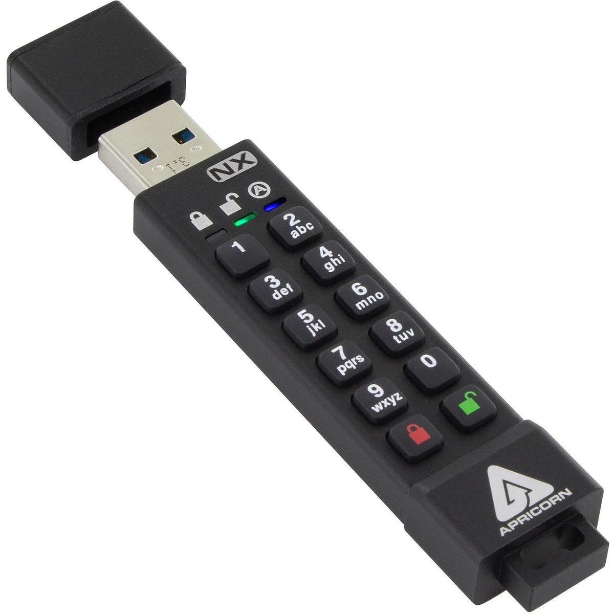Apricorn Aegis Secure Key 3 Nx 4Gb 256 Bit Encrypted Fips 140 2 Level 3 Validated Secure Usb 3.0 Flash Drive, Ask3 Nx 4Gb, Black