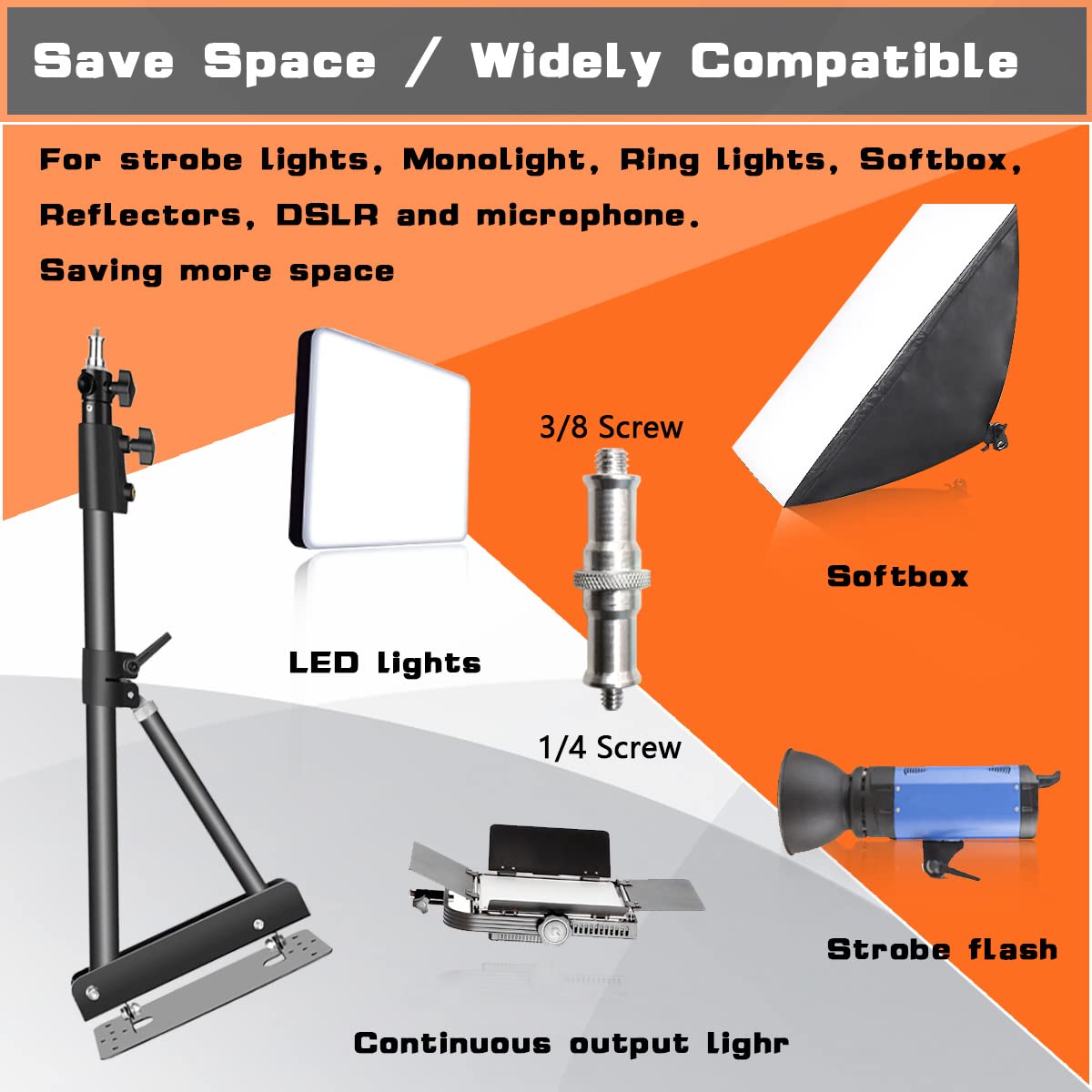 Wall Mounting Triangle Boom Arm For Ring Light, Support 180 Flexible Rotation, 28 51In Adjustable Length, Save Space, For Monoli