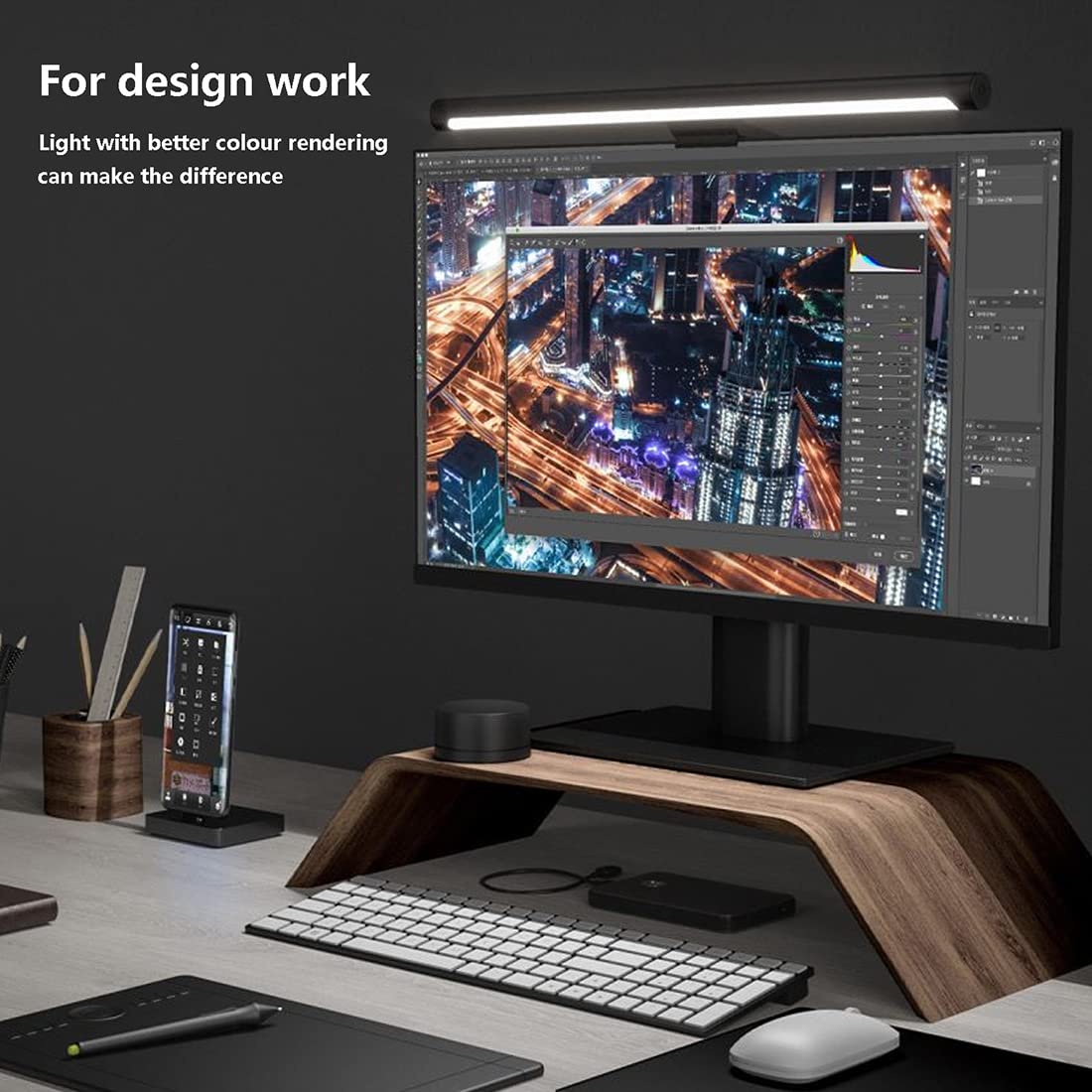 Xiaomi Mi Computer Monitor Light Bar   Wireless Control, Easy Installation, Extra Computer Lighting W/O Taking Desktop Space