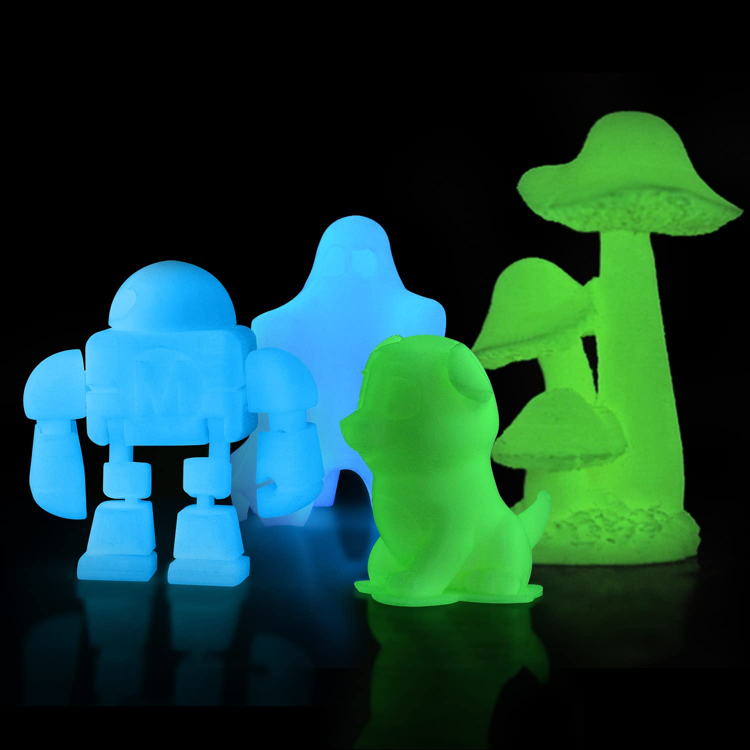 3D Printer Filament, Pla Filament Glow In The Dark Green And Blue, 1.75Mm Dimensional Accuracy +/  0.03 Mm, 2Kg Spool