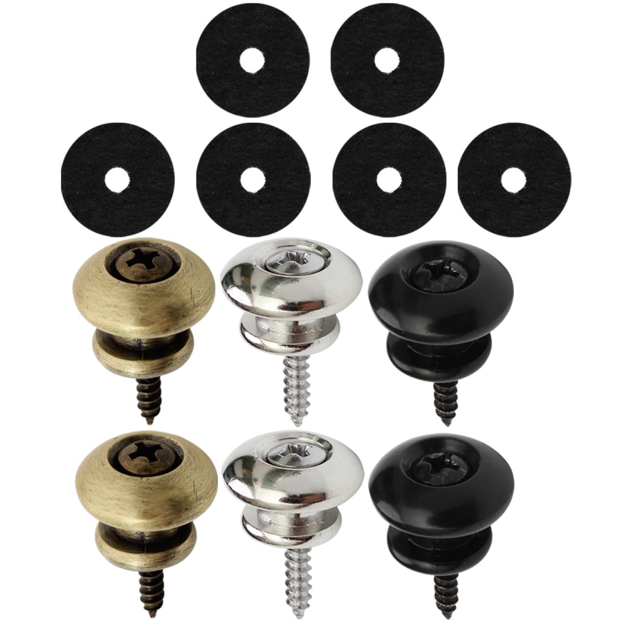Kisangel 6pcs Guitar Strap Pegs Replacement Strap Buttons for Acoustic Electric Bass Suitable for Guitars Ukuleles and More Smoo