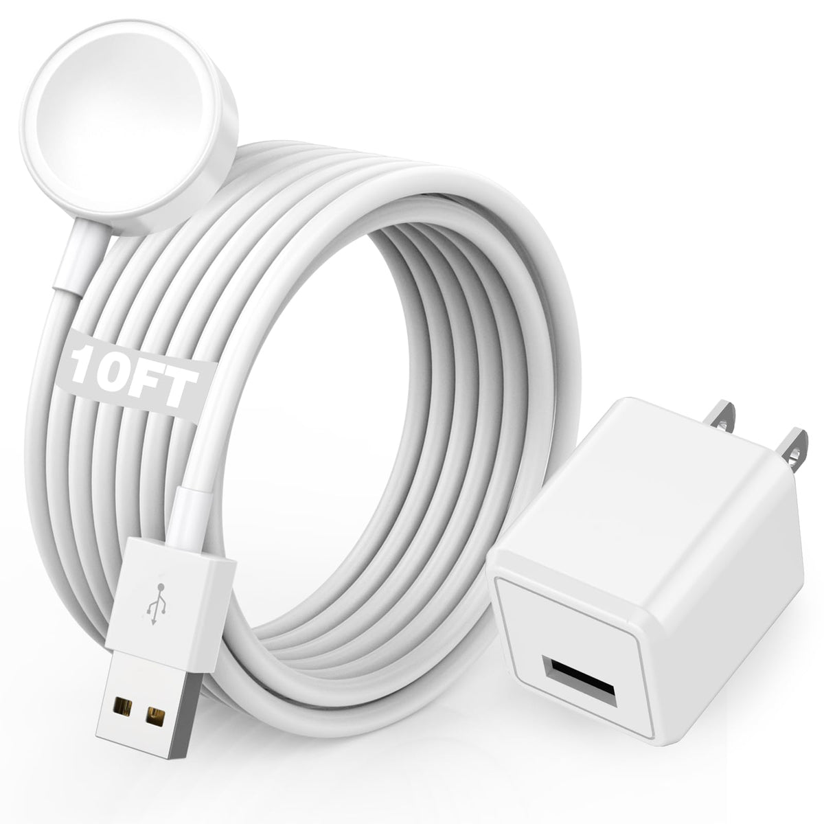 Watch Charger For Apple Watch Charger, 10Ft Long Iwatch Portable Wireless Fast Magnetic Charging Cable Cord With Usb Wall Charge