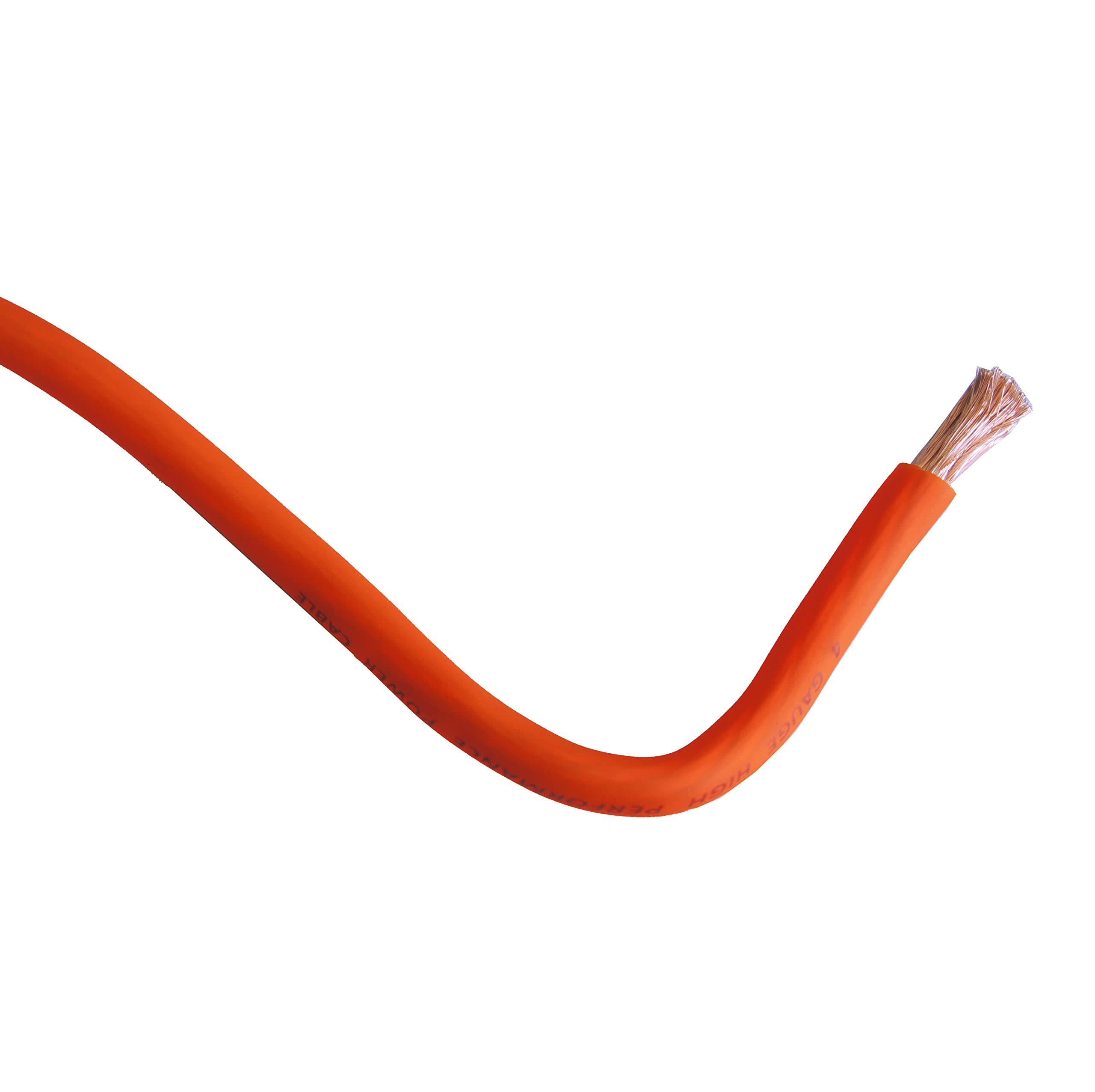 Rd True 4 Gauge Awg Cca 25Ft Orange Power Wire Soft Touch Wire Cable Battery Cable Wire, Home Speaker Stereo System, Automotive