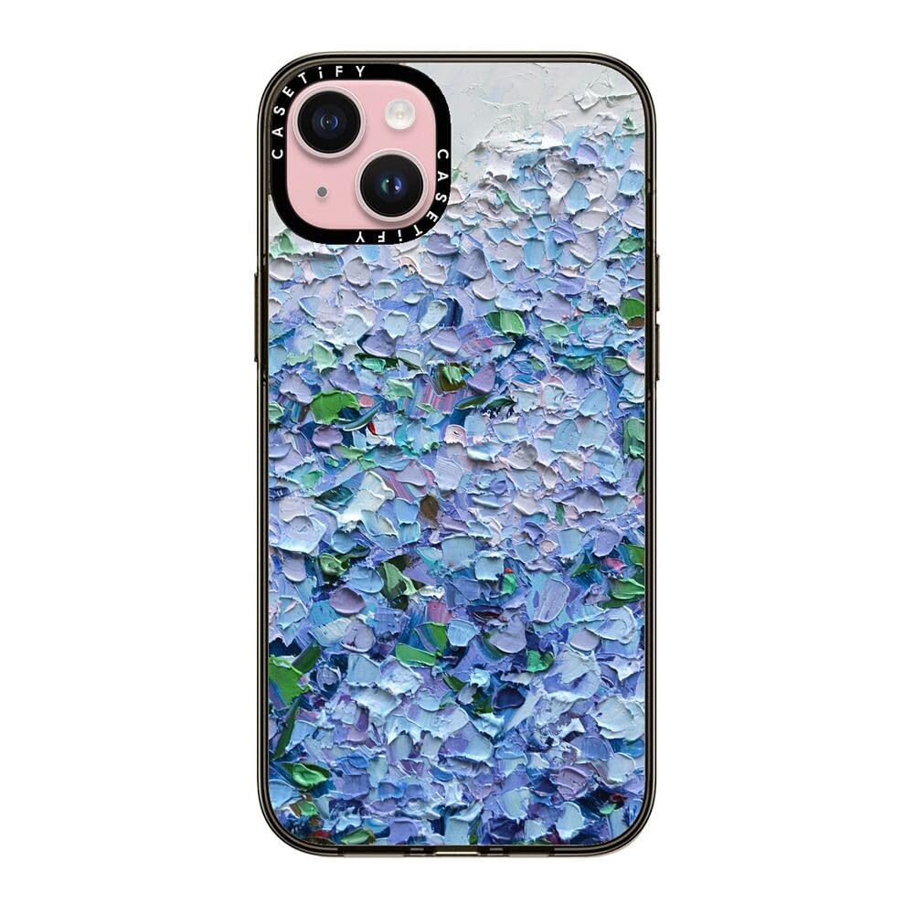 Casetify Compact Case For Iphone 15 Plus [2X Military Grade Drop Tested / 4Ft Drop Protection]   Nantucket Blue Hydrangeas   Cle