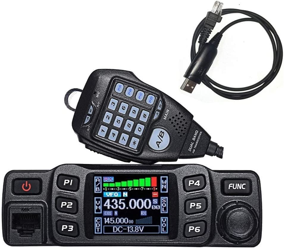 Anytone At 778Uv Dual Band 25W Mobile Radio Transceiver Vhf/Uhf Car Base Radio Walkie Talkie With Programming Cable