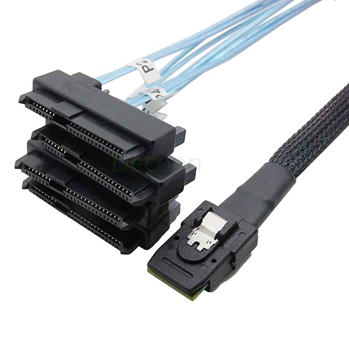 Cablecc Internal 36 Pin Mini Sas Sff 8087 Host To 4 Sff 8482 Target Sas Hard Disk And Sata Power Cable 100Cm