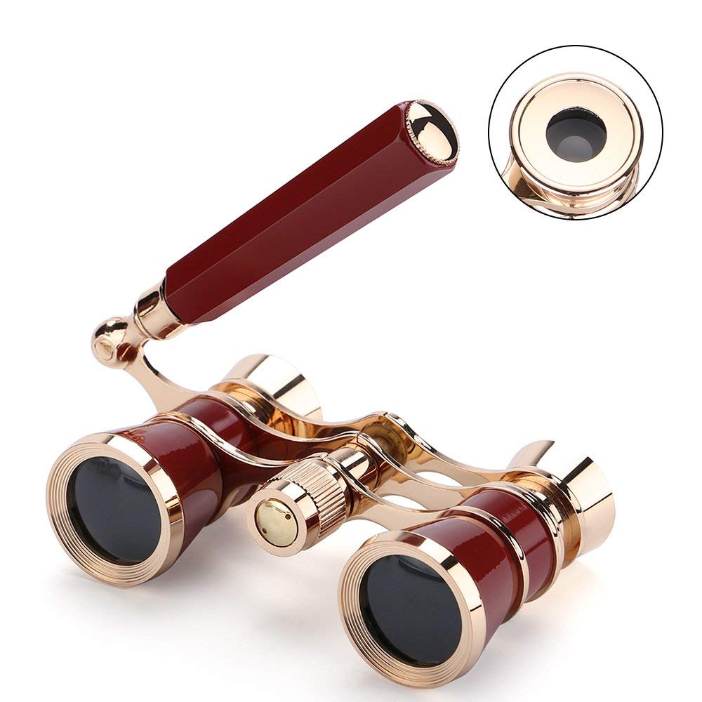 Aiscrofa Opera Glasses Binoculars 3X25,Mini Binocular Compact Lightweight,With Chain For Adults Kids Women In Musical Concert