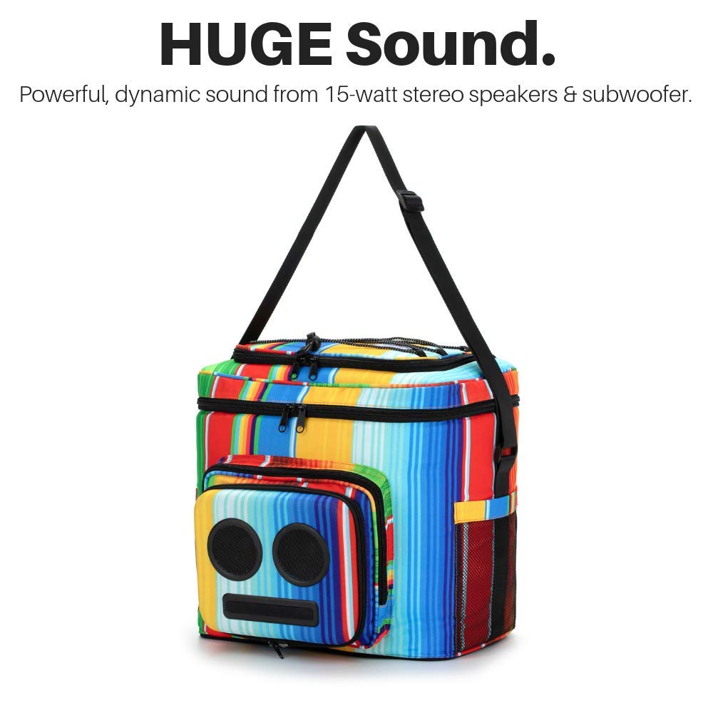 The #1 Cooler With Speakers & Subwoofer (Bluetooth, 20 Watt) For Parties/Festivals/Boat/Beach. Rechargeable Speaker Cooler, Work