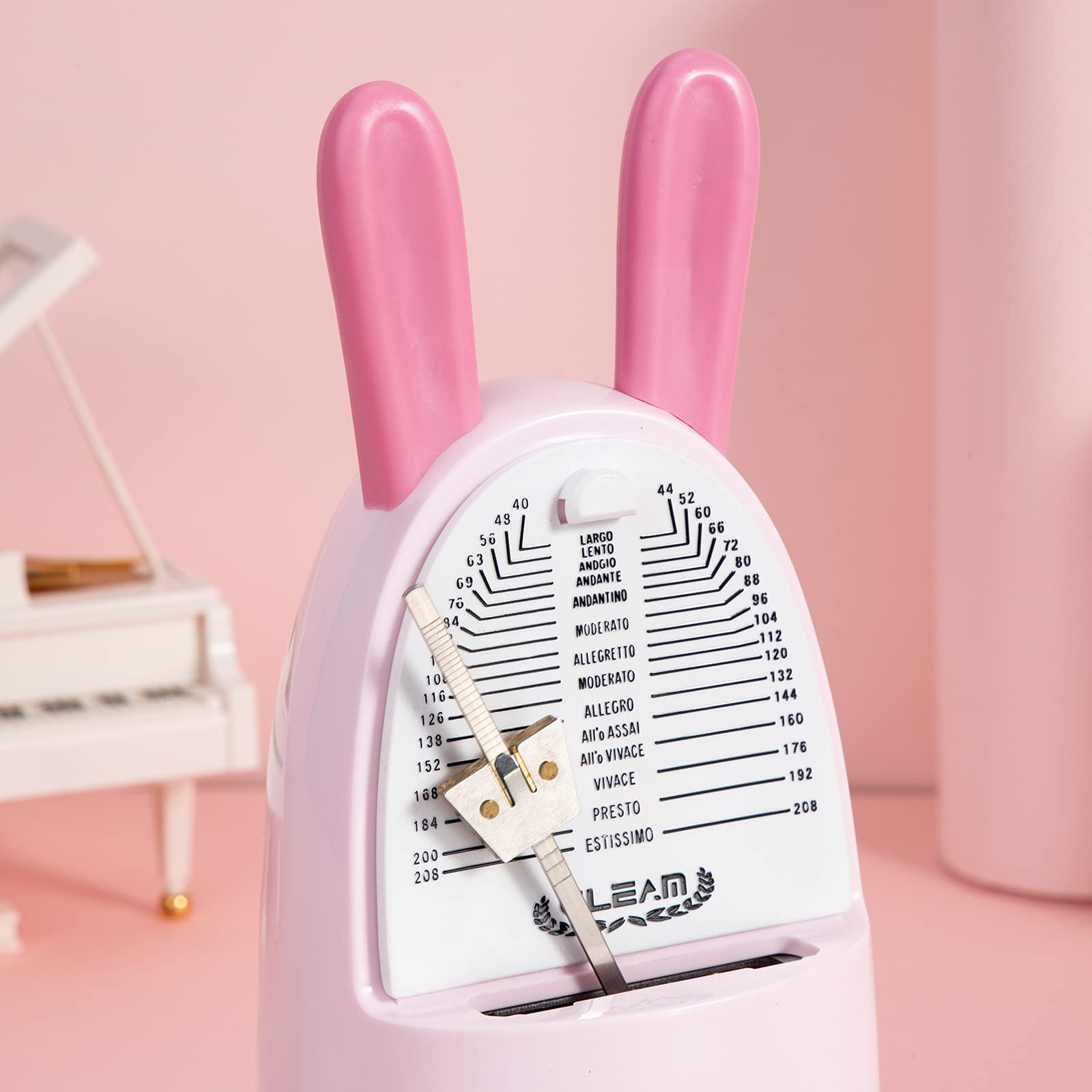 Easy Control Cute Cartoon Kids Mechanical Metronome For Piano Drum Guitar Violin Ukulele With Bell, Pink Rabbit