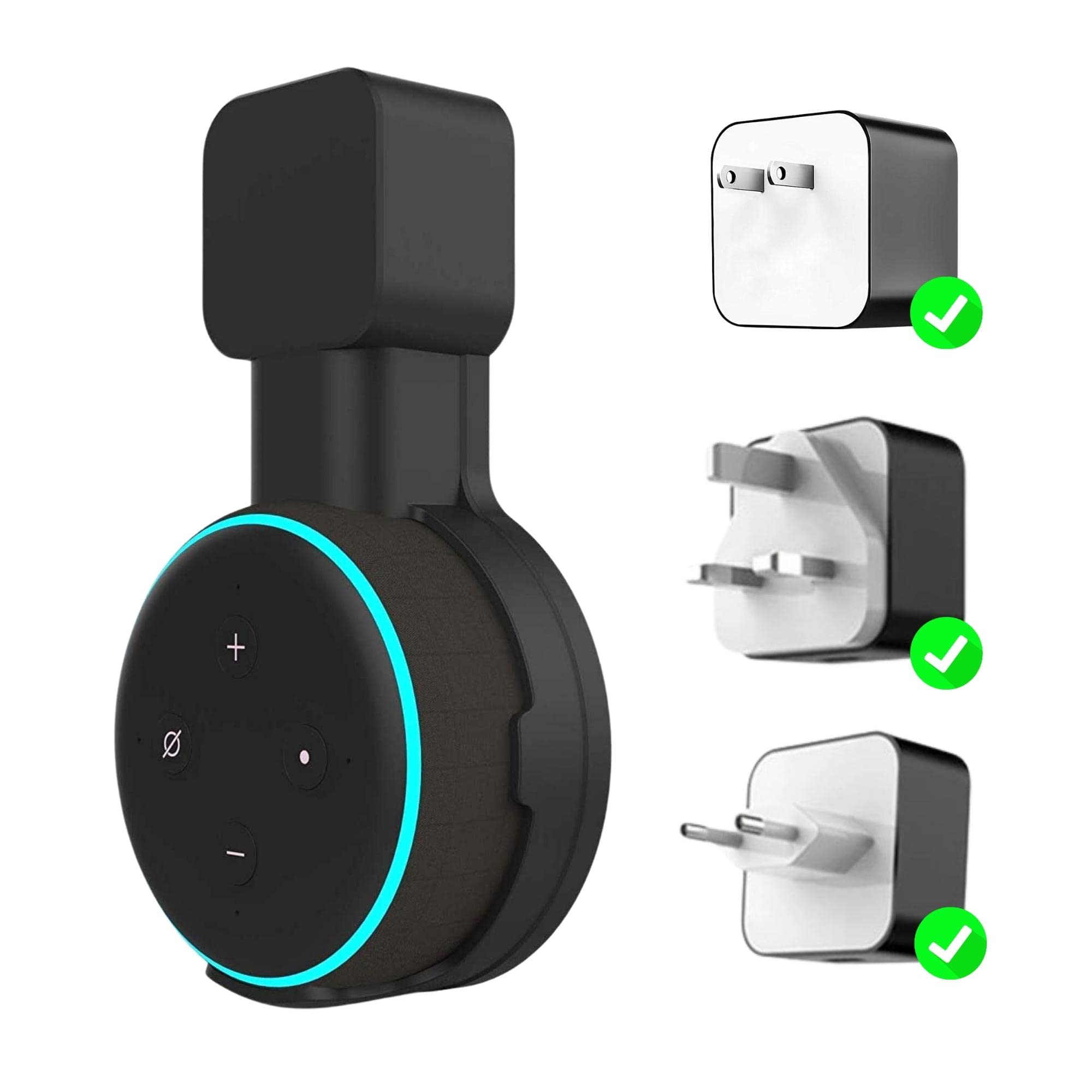 Sintron Outlet Wall Mount Holder For Echo Dot 3Rd, Smart Home Outlet Wall Mount Holder Stand For Echo Dot 3Rd Generation, Smart