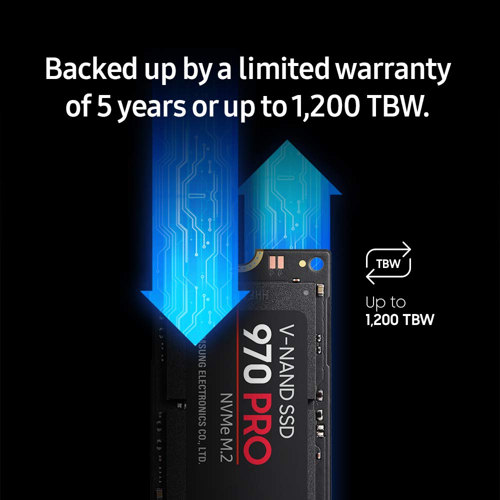 Samsung 970 Pro Ssd 1Tb - M.2 Nvme Interface Internal Solid State Drive With V-Nand Technology (Mz-V7P1T0Bw) Black/Red