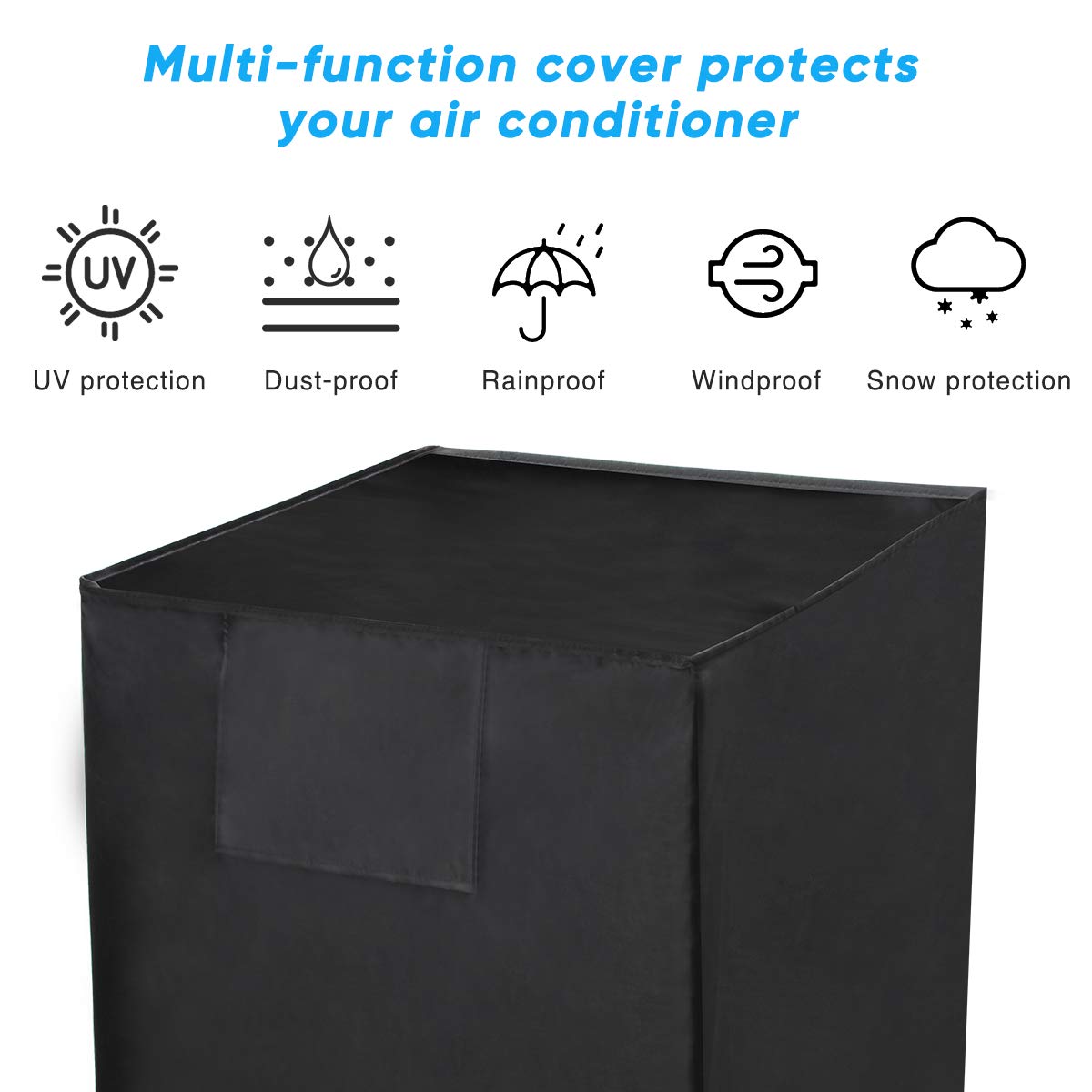 Luxiv Central Air Conditioner Covers, Air Conditioner Cover For Outside Units 24W X 24D X 30H Black Dust Proof Waterproof Ac Cov