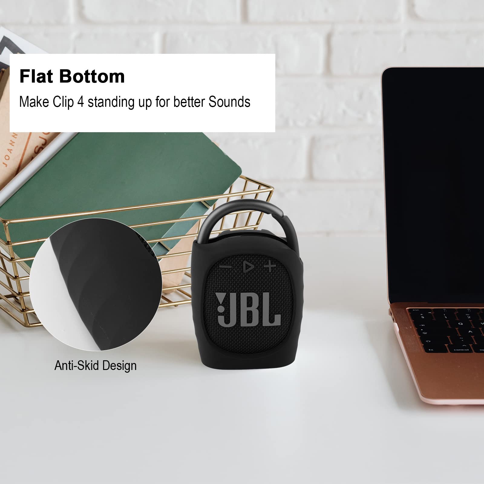 Txesign Silicone Protective Carrying Case Compatible With Jbl Clip 4 - Portable Mini Bluetooth Speaker Carrying Stand Up Cover P
