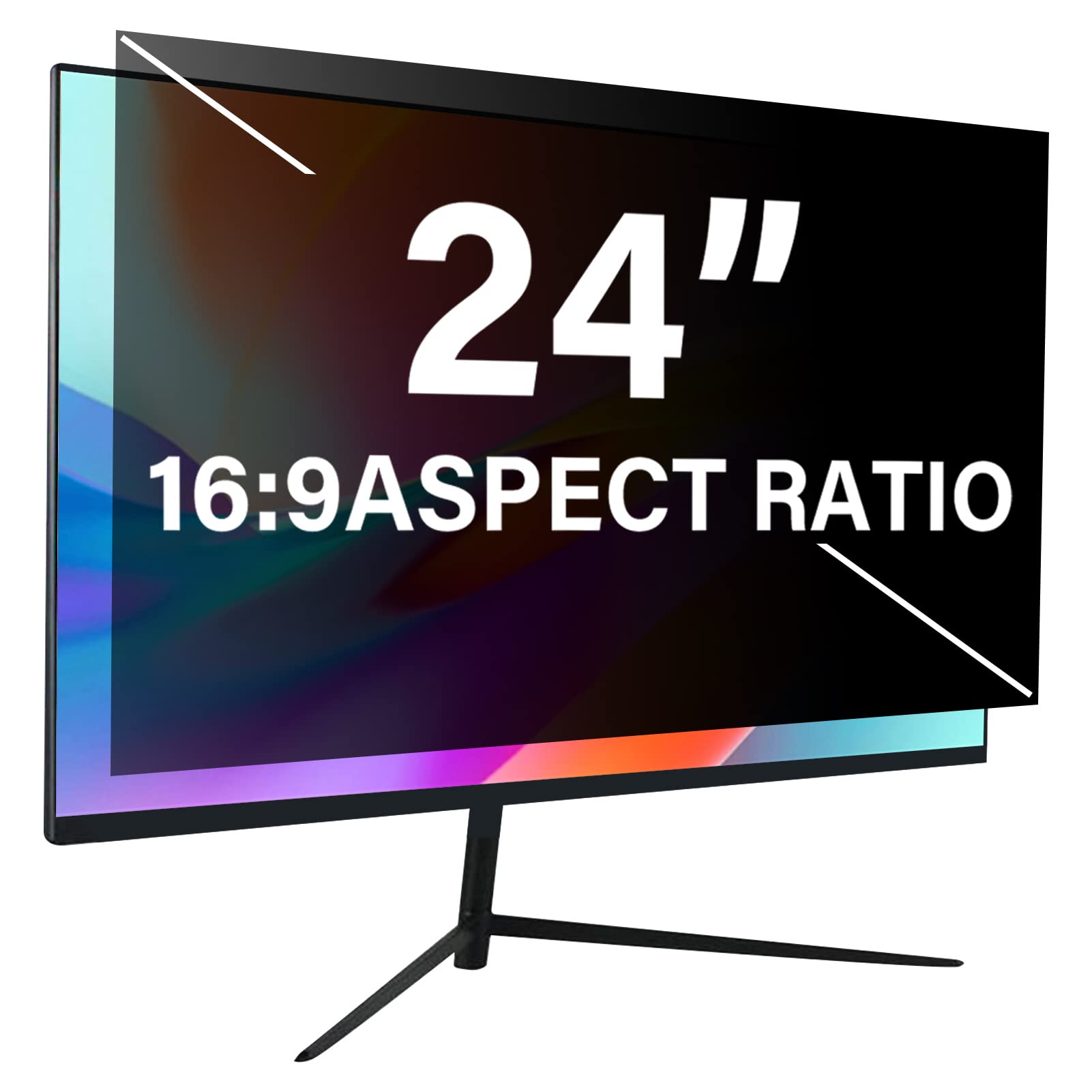 Halloive Computer Privacy Screen 24 Inch, Removable 16:9 Aspect Ratio Widescreen Monitor,Eye Protection Anti Glare Blue Light Sl