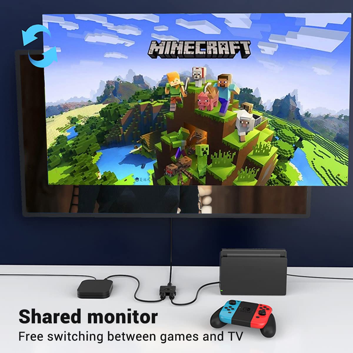 Hdmi Switch 4K@60Hz Splitter, Aluminum Hdmi 2.0 Switcher 2 In 1 Out, Hdmi Splitter 1 In 2 Out, Bi Directional Switch Support 4K