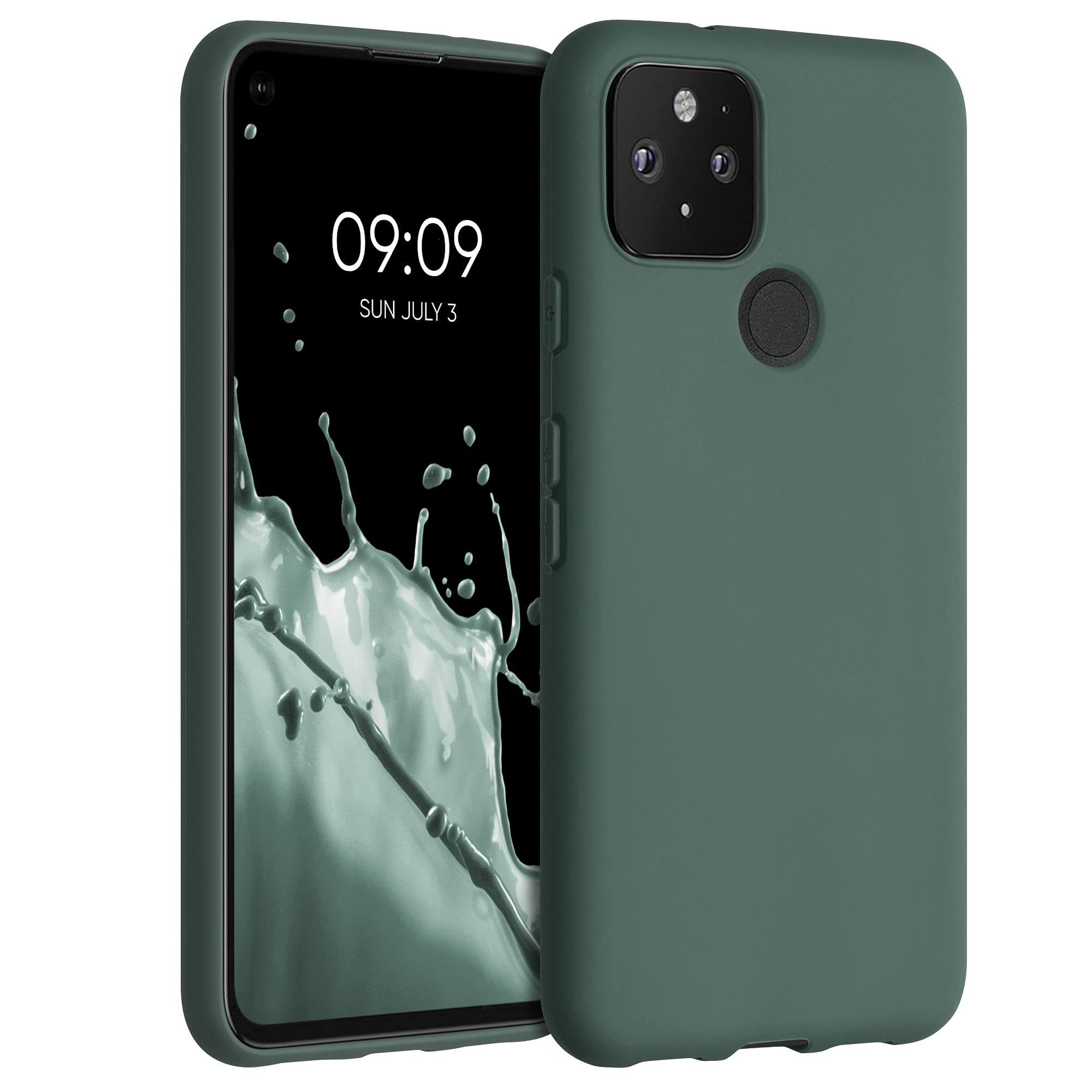 Kwmobile Case Compatible With Google Pixel 5 Case   Soft Slim Protective Tpu Silicone Cover   Forest Green