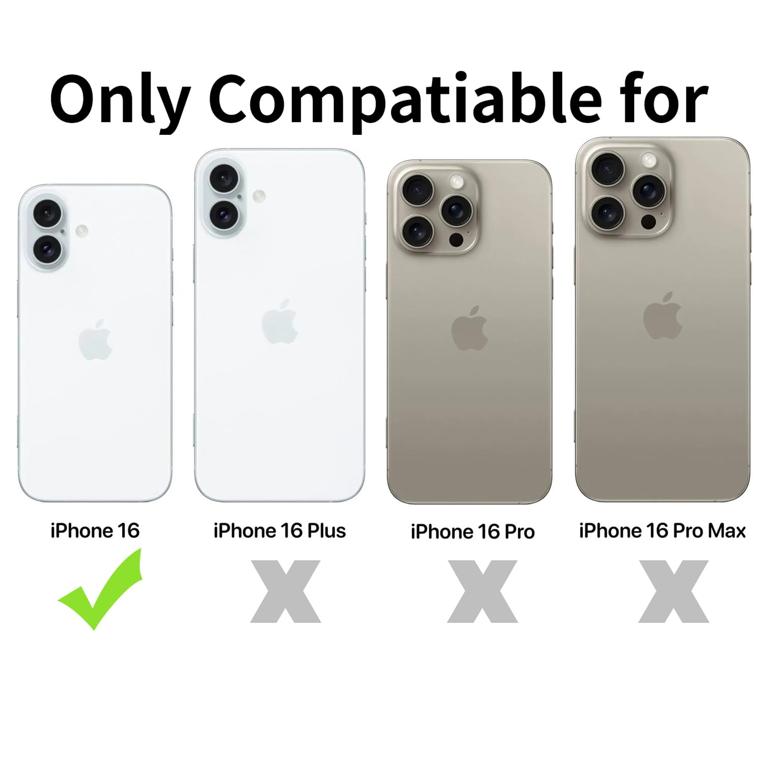 Tenoc Phone Case Compatible With Iphone 16, Black Case Translucent Protective Bumper Matte Hard Back Cover For 6.1 Inch