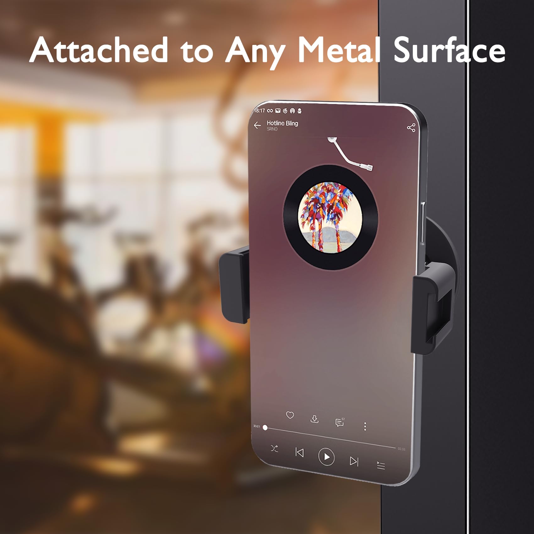 Edsrdux Gym Magnetic Phone Holder Mount, 360 Rotatable Magnetic Phone Holder For Gym, N52 Magnet Phone Holder For 4.7-6.5'' Smar