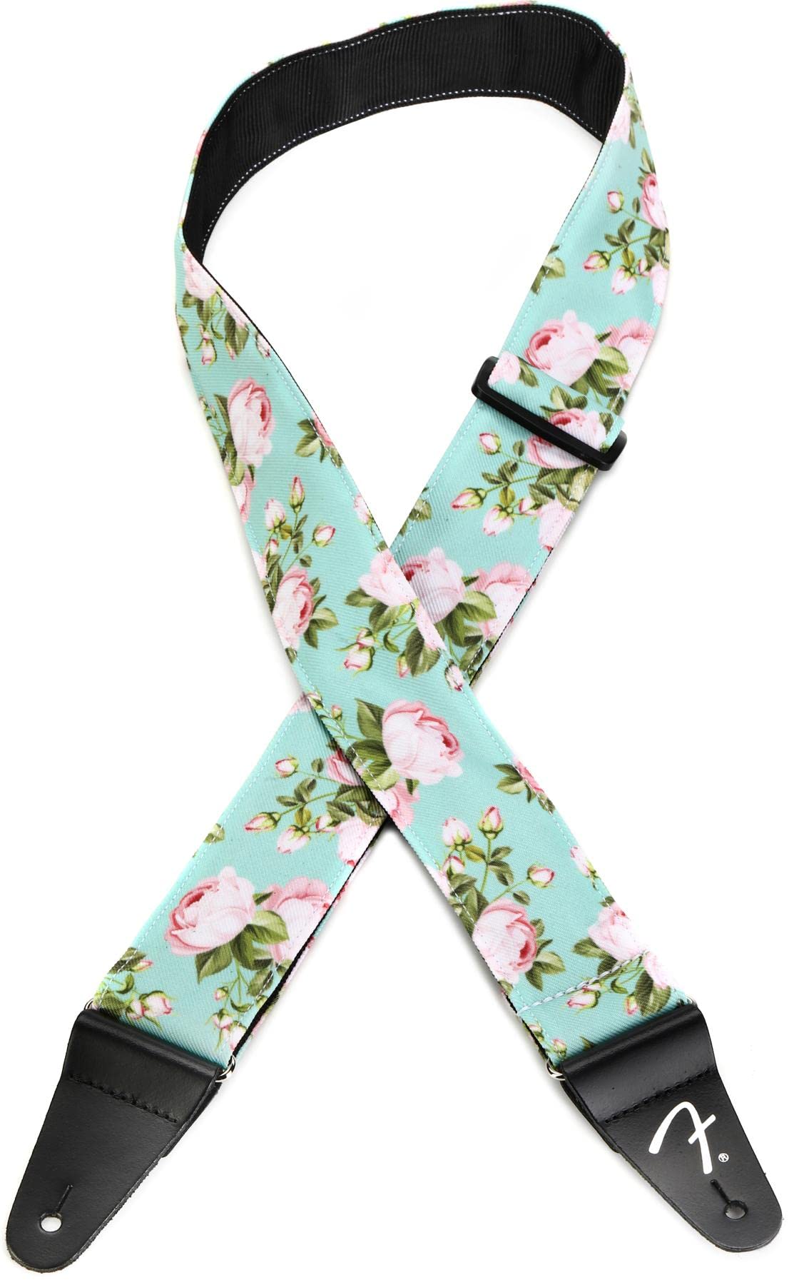 Fender Floral Strap, Guitar Accessories, 2in, Seafoam Green