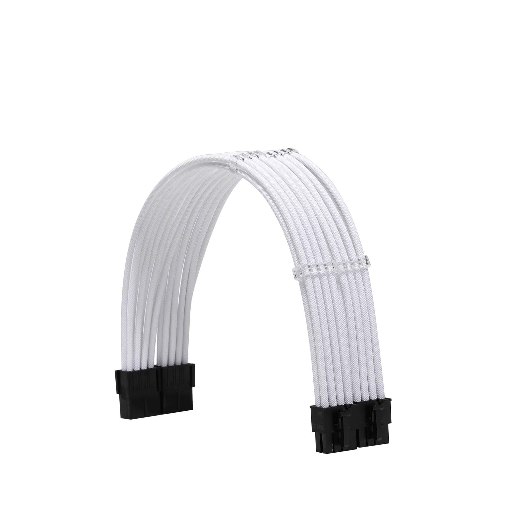 Formulamod Sleeve Extension Power Supply Cable Kit 18Awg Atx 24P+ Eps 8 P+Pci E8 P With Combs For Psu To Motherboard/Gpu (White)