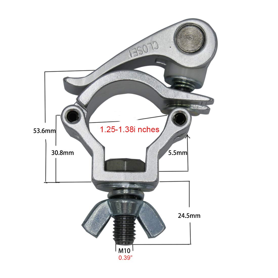 2 Pack Quick Release Dj Stage Lighting Truss Clamp Od Tubing Pipe 1 1/4 1 3/8 Inches 32 35Mm Heavy Duty 165 Lbs Tuv Aluminum All