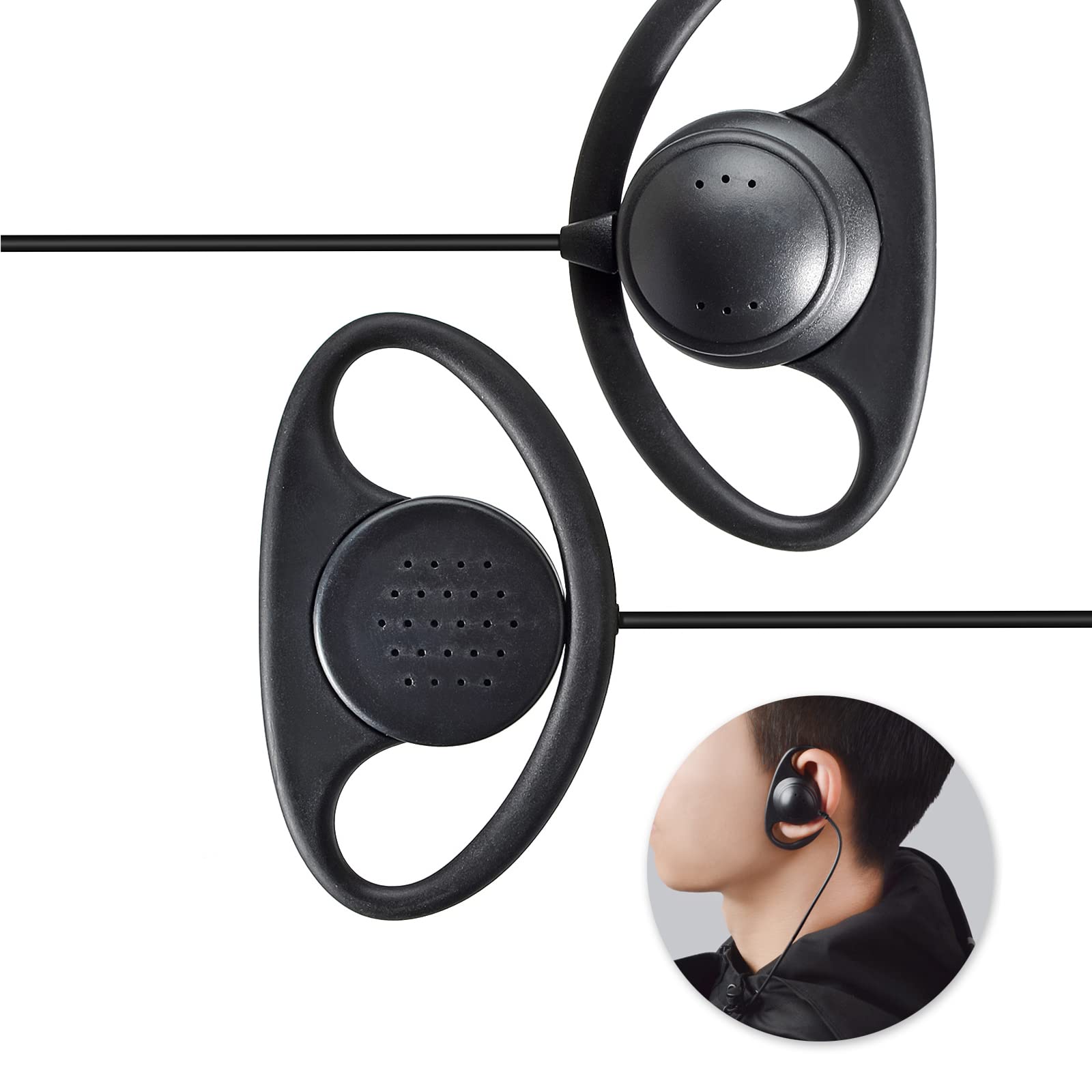 Walkie Talkie Earpiece With Mic For Motorola Apx6000 Apx8000 Apx7000 Portable Radios, Radio Headset With D Shape Ear Hook For Mo