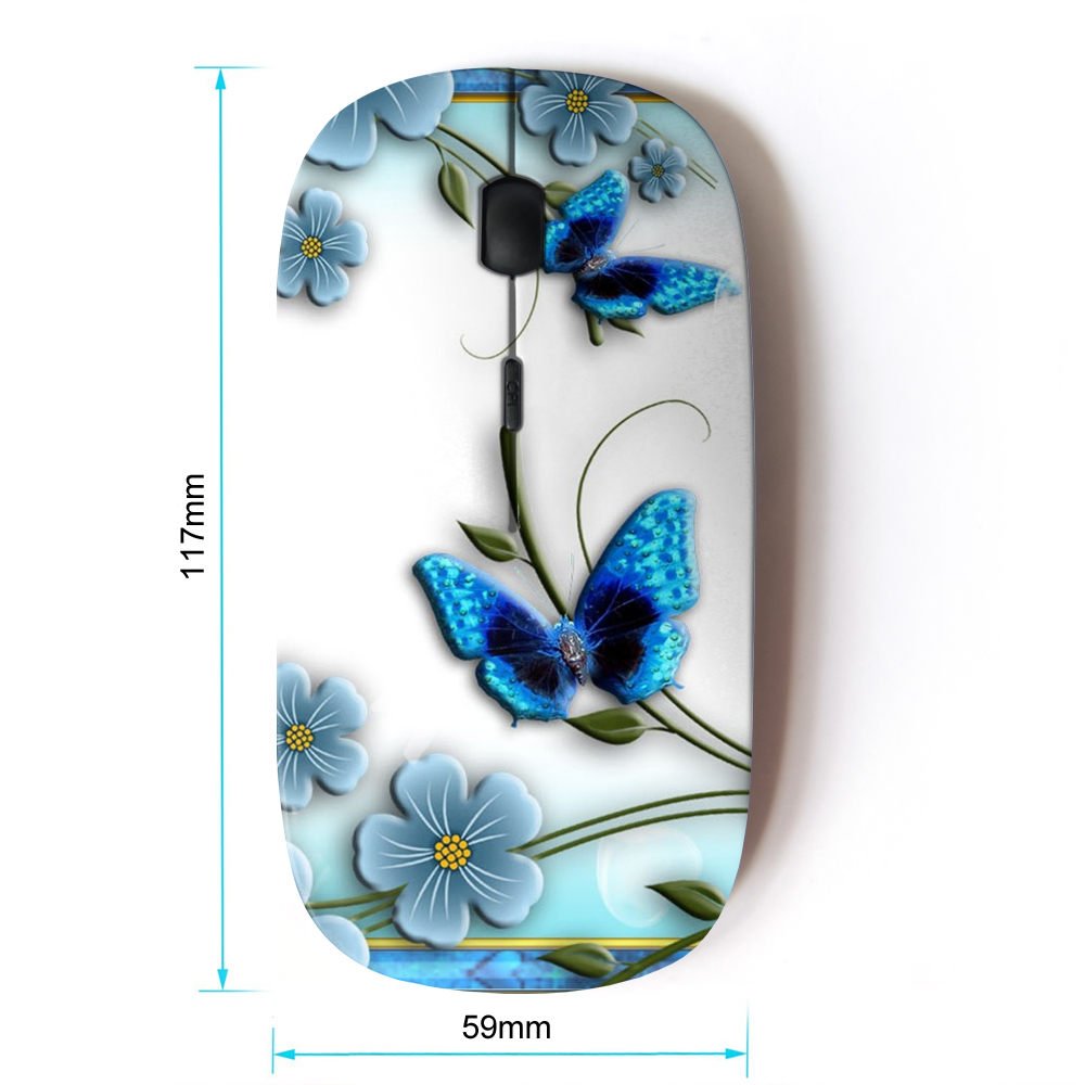 Koolmouse [ Optical 2.4G Wireless Mouse [ Butterfly White Floral Flower Petal ]