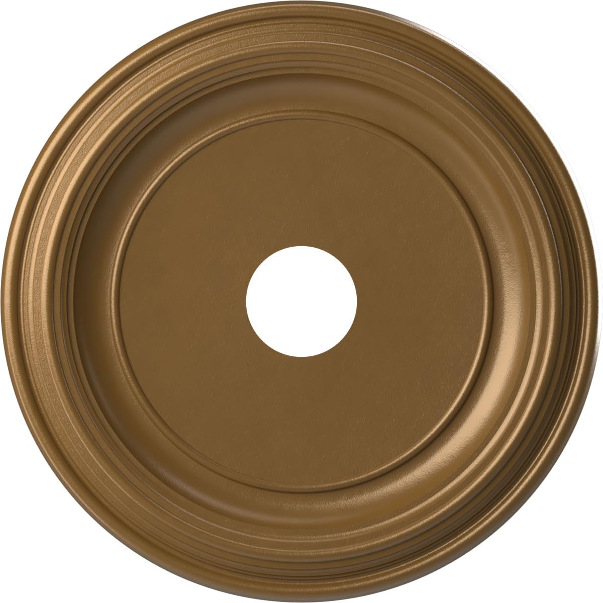 19OD x 3 1/2ID x 1 1/2P Traditional Thermoformed PVC Ceiling Medallion (Fits Canopies up to 11 1/2), Metallic Gold Rush