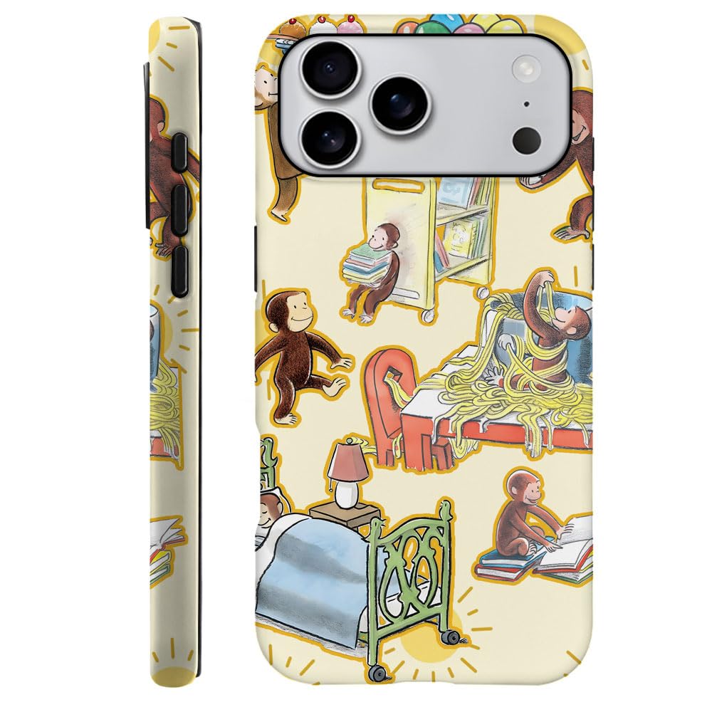 Case for iPhone 17 Pro Max - [Drop Protection Phone Cover] - Hybrid Case for Girl Women - Cute Monkey Book