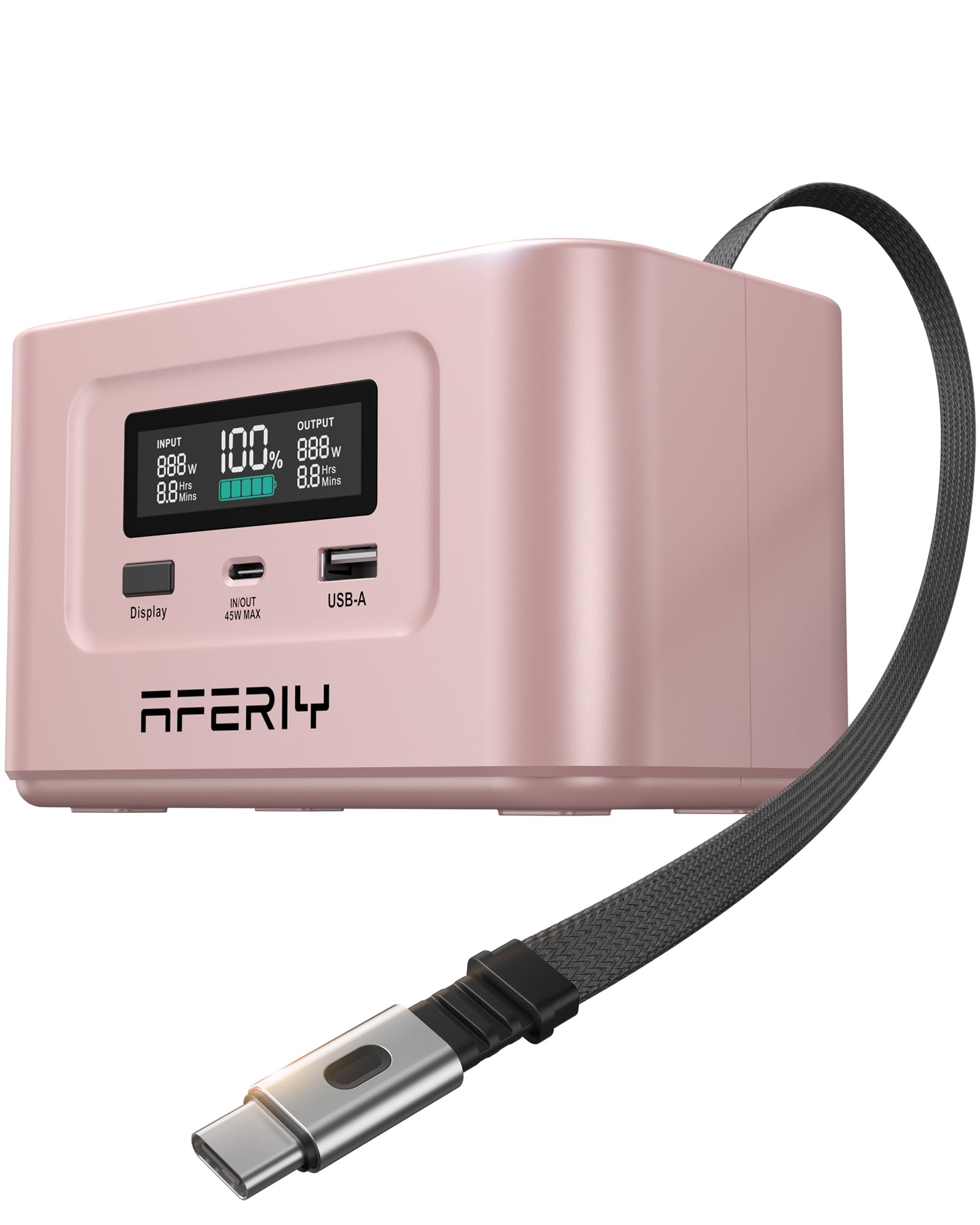 AFERIY 145W Portable Power Station with 99.2Wh/31000mAh, Dual USB-C PD3.0 Fast Charging, Solar Charging, TSA Approved, 6-in-1 Sa