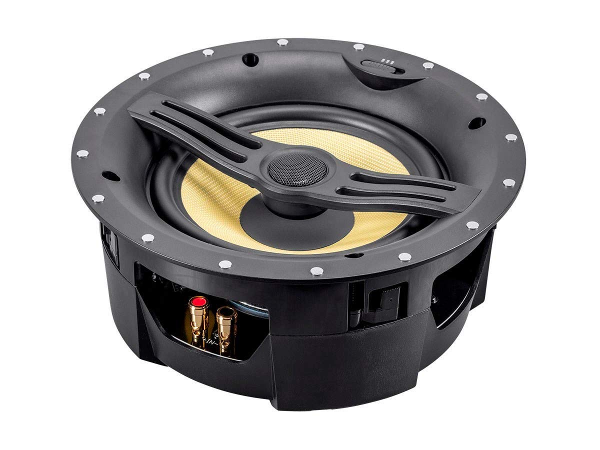 Monoprice 2-Way Aramid Fiber Back Ceiling Speakers - 8 Inch - Black with Covered Crossover (Pair)