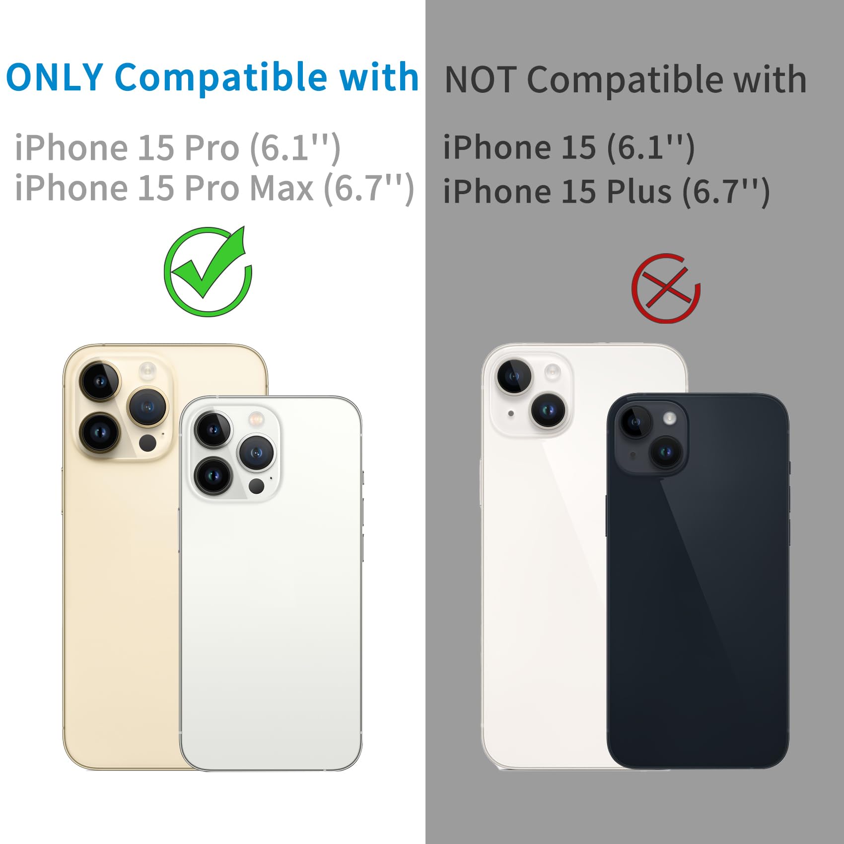 Dengduoduo ?3 Pack?Camera Lens Protector For Iphone 15 Pro 6.1'' & Iphone 15 Pro Max 6.7'', Tempered Glass, Ultra Hd, 9H Hardnes