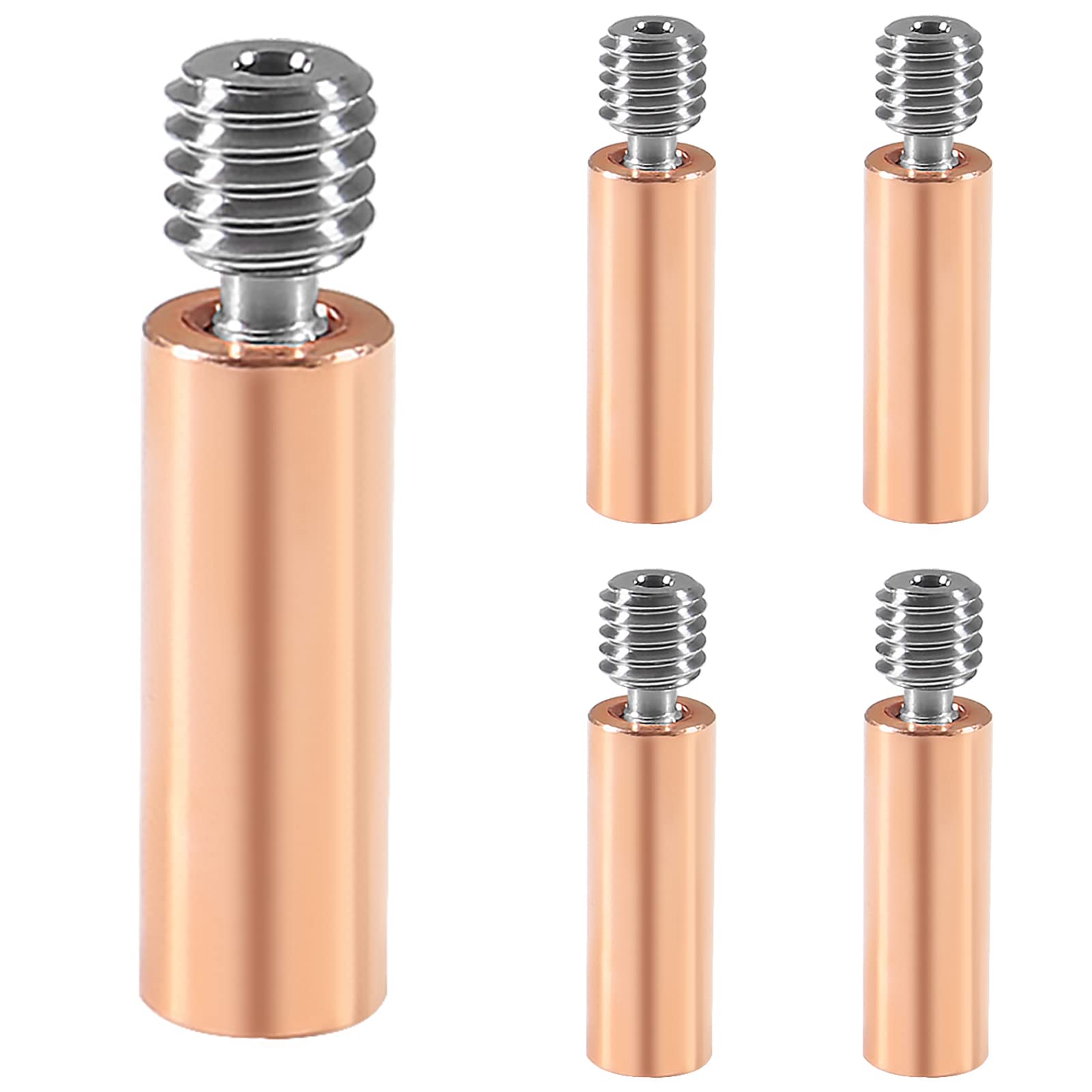 Coliao 5Pcs Cr10 Bi Metal Heatbreak, Upgrade Smooth All Metal Bimetal Copper Titanium Heatbreak High Temperature Throat For Creality 3D Printer Cr10 Ender 3 V2 Ender3 Pro Ender 5 Cs3 S4 S5 Hotend
