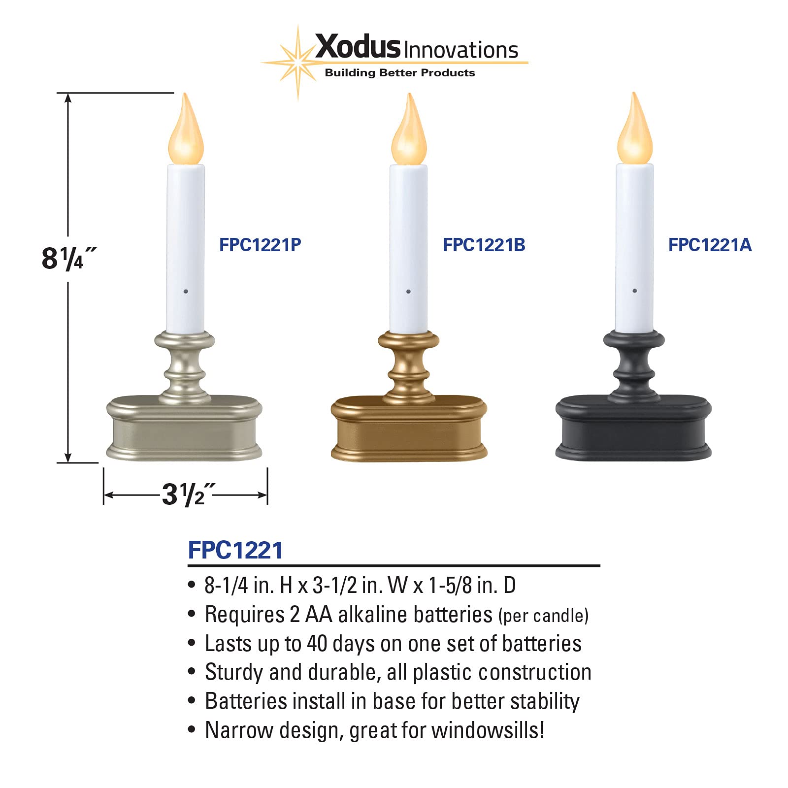 Xodus Innovations Fpc1221A LED Window Candle - Thumbnail 4