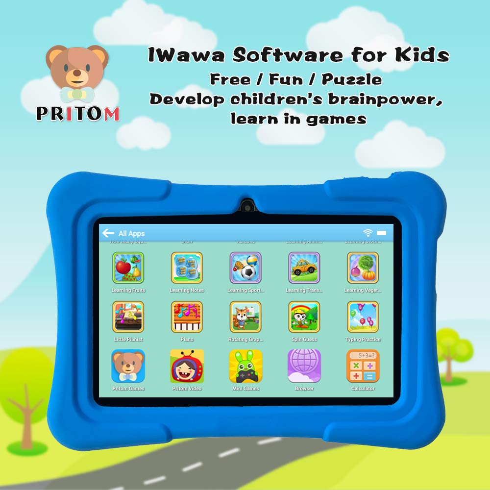 Pritom 7 Inch Kids Tablet, Quad Core Android Os, 32Gb, Wifi, Bluetooth, Dual Camera, Educationl, Games,Parental Control, Kids So