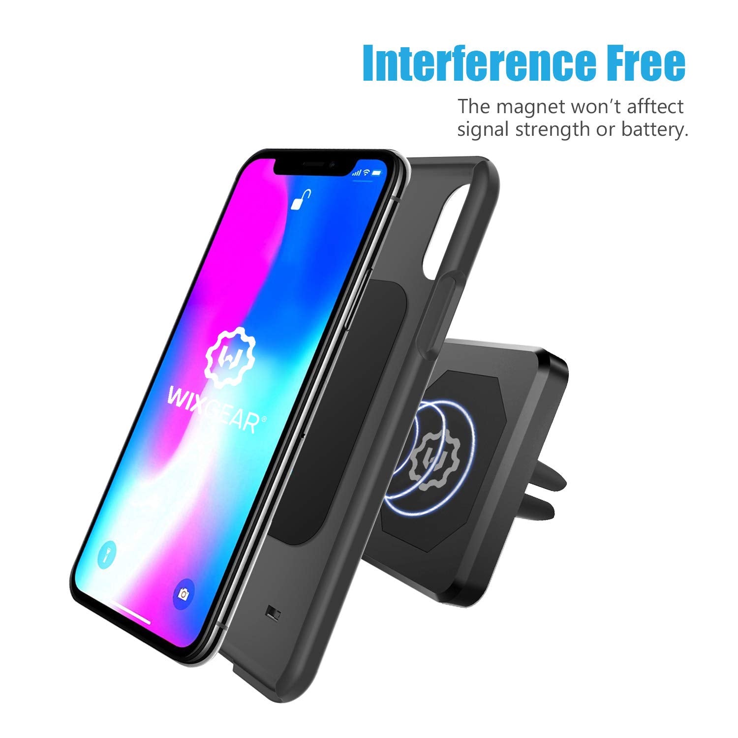 Wixgear Universal Air Vent Magnetic Phone Car Mount Holder For Cell Phones With Fast Swift Snap Technology, Magnetic Cell Phone