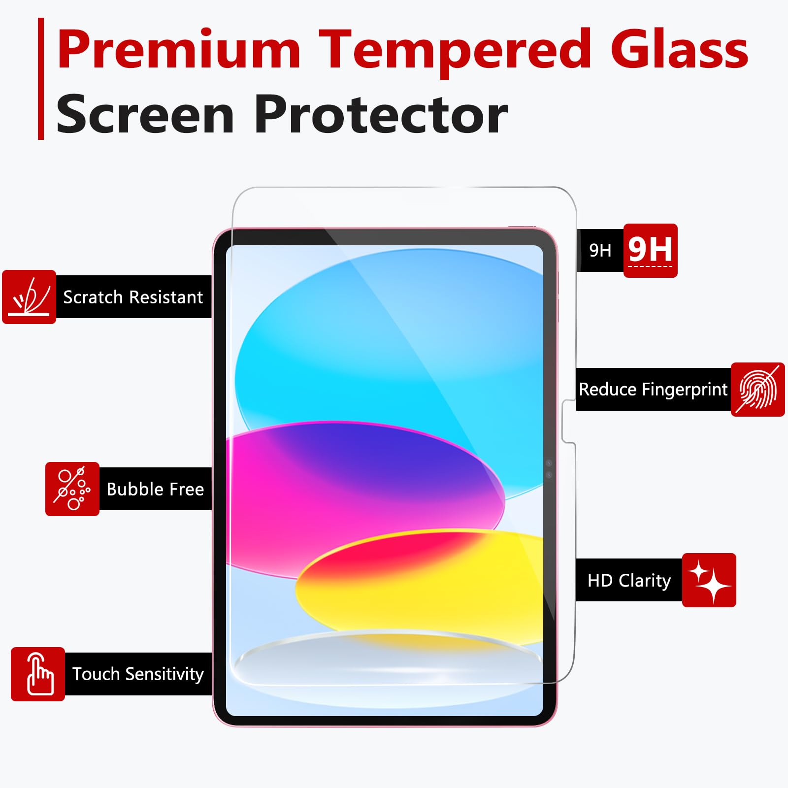 Bersem Screen Protector Compatible With Ipad 10Th Generation 10.9 Inch (2022) Tempered Glass, Ultra Clear, Anti Scratch, Case Fr