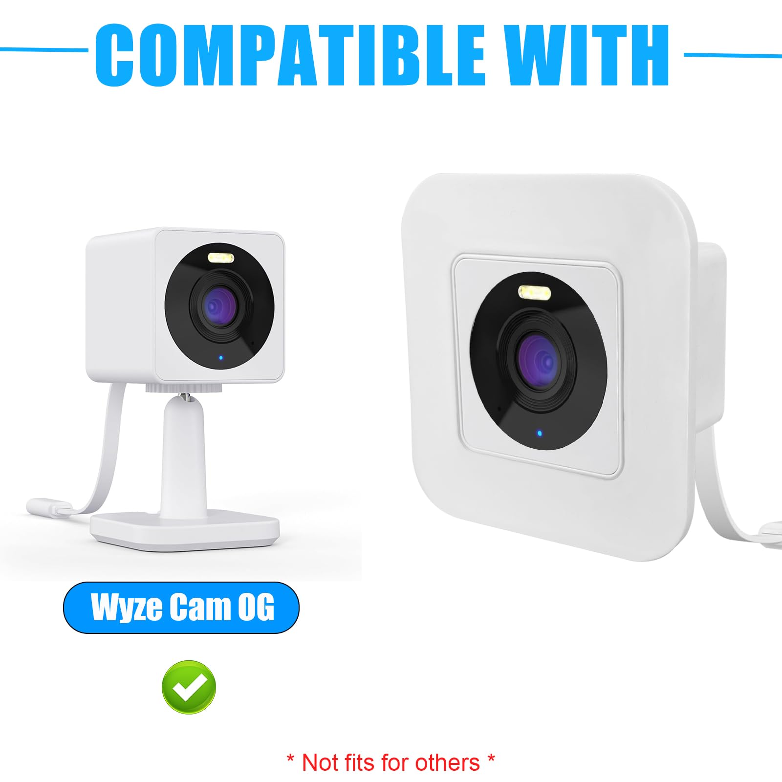 2 Pack Window Mount Fits For Wyze Cam Og Camera,Self Adhesive Camera Holder Attach To Single Pane Glass Wall , Monitoring Outdoor Though The Insides Window Of House, Car,Office And Workshop