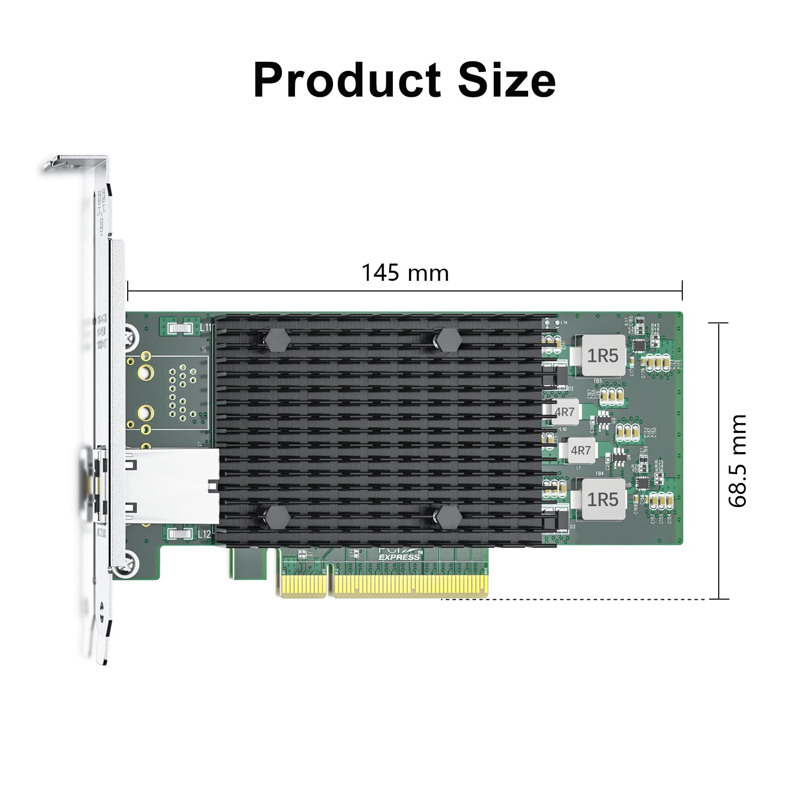 10Gb Pci E Network Card Nic Compatible For Intel X540 T1, Single Rj45 Copper Port, With Intel X540 Bt1 Controller, Pci E 2.1 X8,
