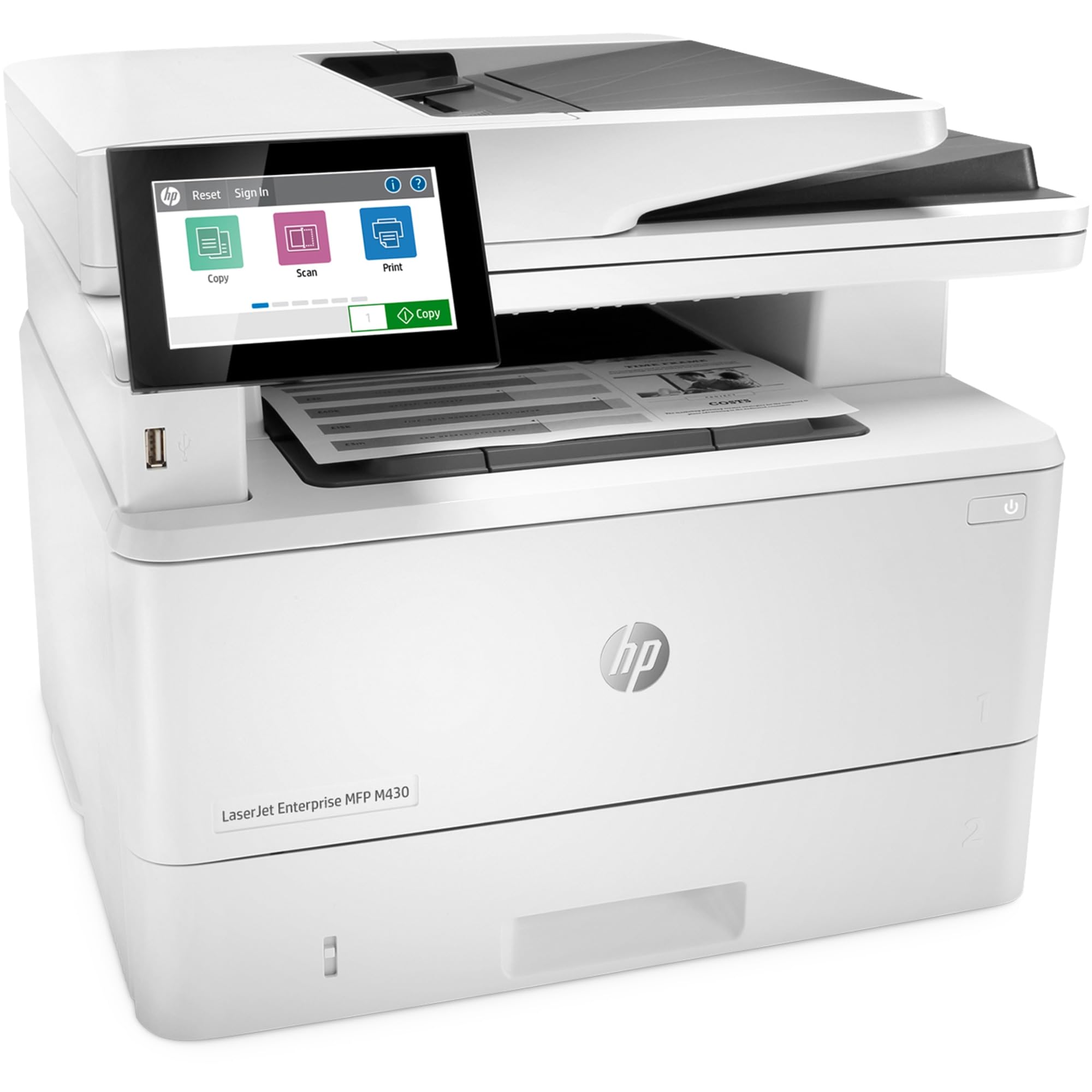 Hp Laserjet Enterprise Mfp M430F Monochrome All-In-One Printer With Built-In Ethernet & 2-Sided Printing (3Pz55A),White, Large