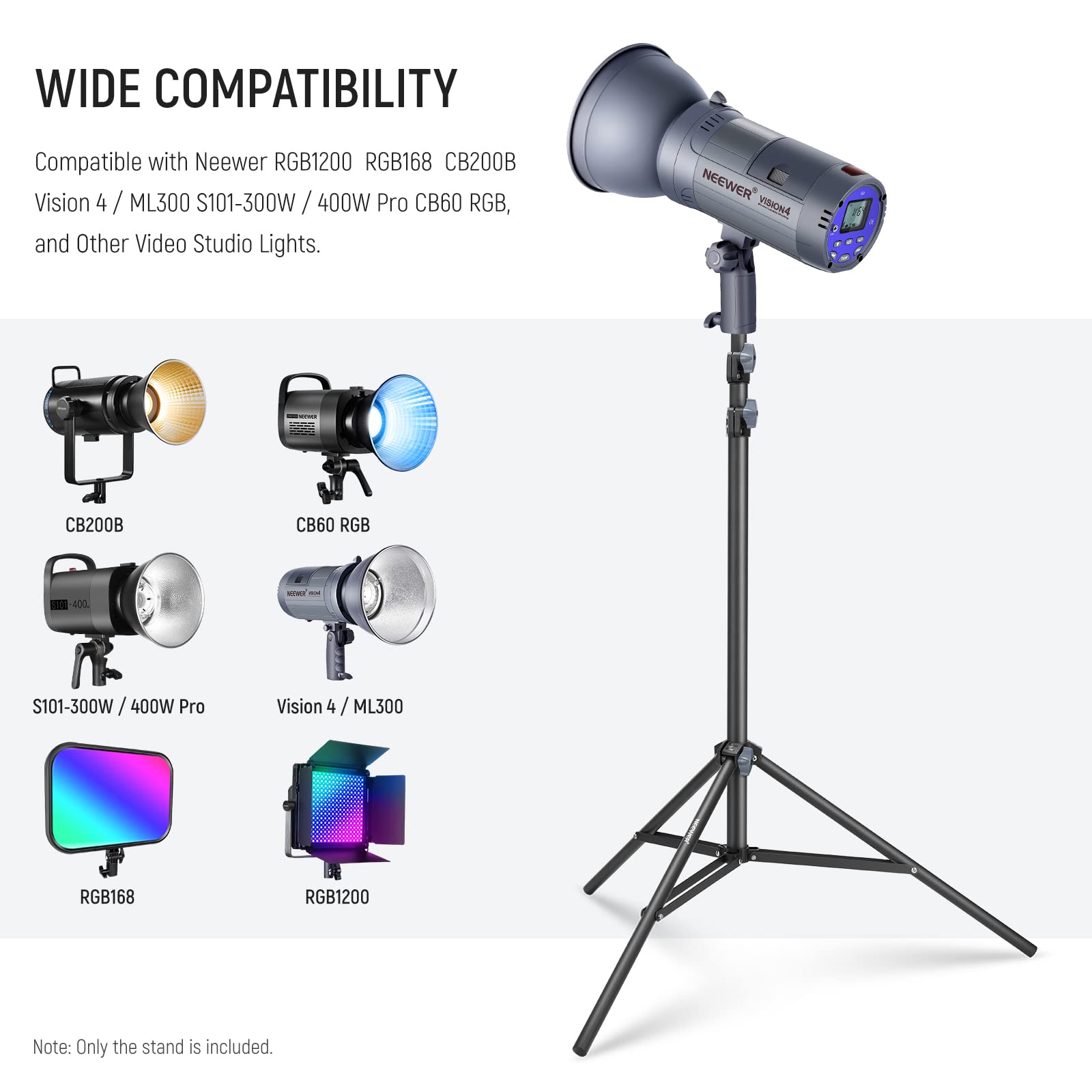 Neewer Photography Light Stand 2.85 6.6Ft/87 200Cm, Spring Loaded Aluminum Tripod Stand With 28Mm Thicker Tube Diameter For Ring