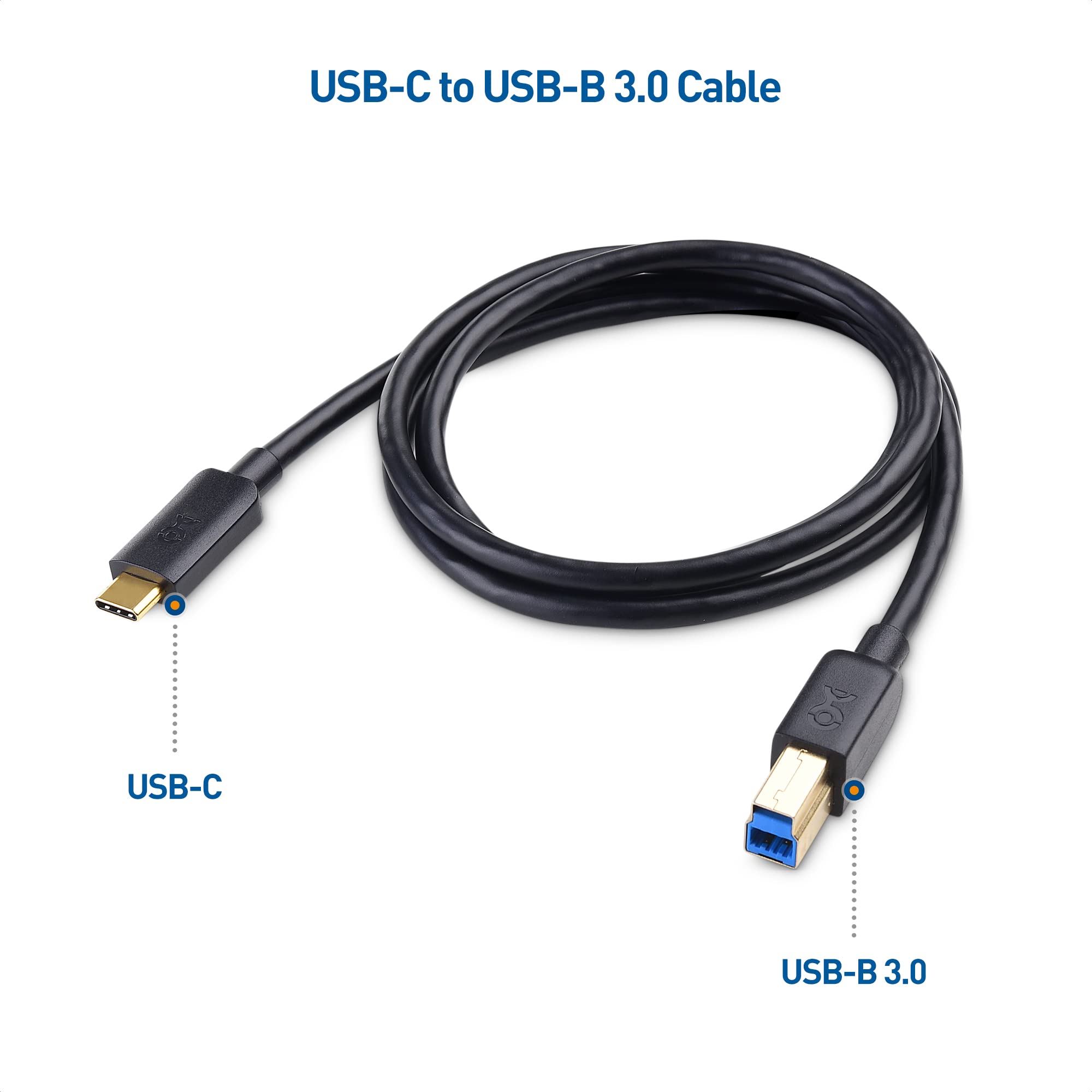 Cable Matters USB C to USB B 3.0 Cable   3.3ft, USBC to USB Type B 3.0 Cable, USB B to USB C, Black