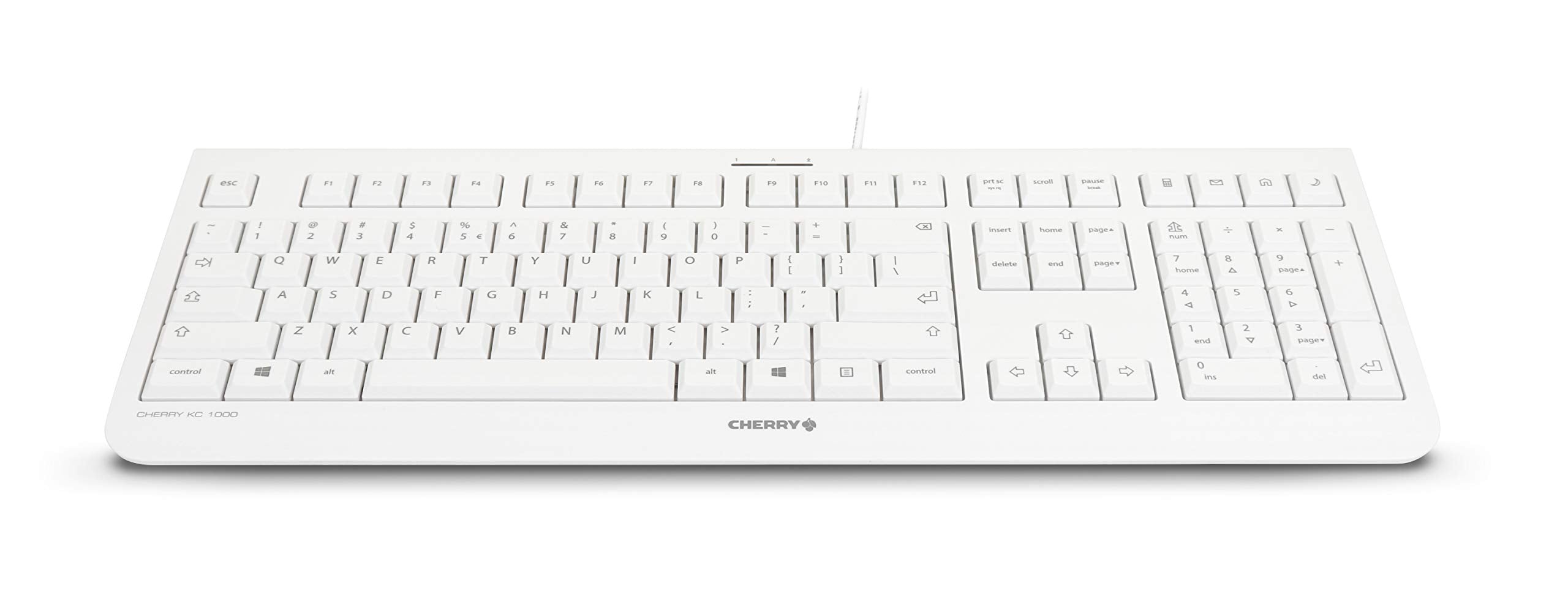 Cherry Jk 0800Eu 0 Kc 1000 Economical Corded Keyboard, Pale Gray, Whisper Keystroke