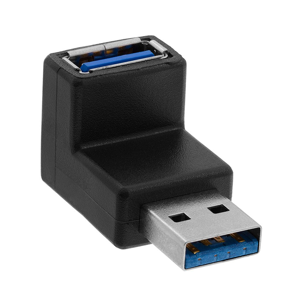 Cmple - Super Speed Usb 3.0 Male To Usb 3.0 Female, 90 Degree Right Angle Usb Adapter, Usb 3.0 Extender Coupler Male To Female F