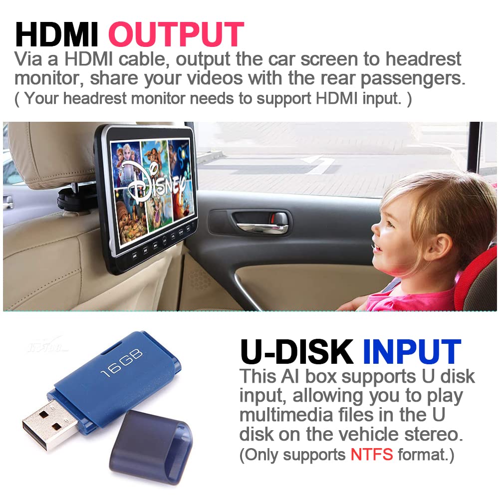 Onince Wireless Carplay Adaper With Netflix, 4+64G Carplay Box 2.0 Pro With Youtube Disney+, Work With Both Iphones And Android